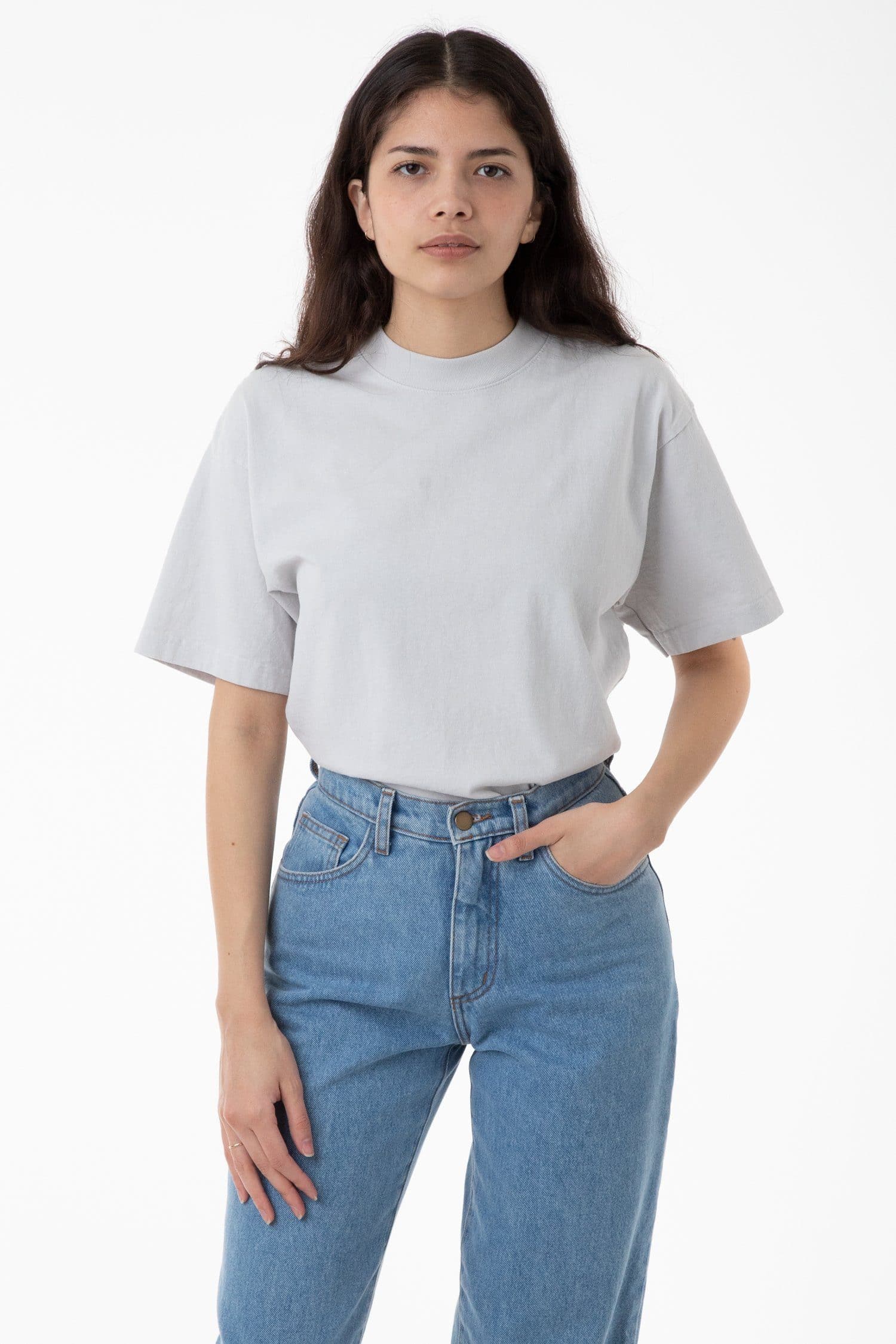 1405GD Unisex - Short Sleeve Garment Dye Mockneck T-Shirt - Image 3