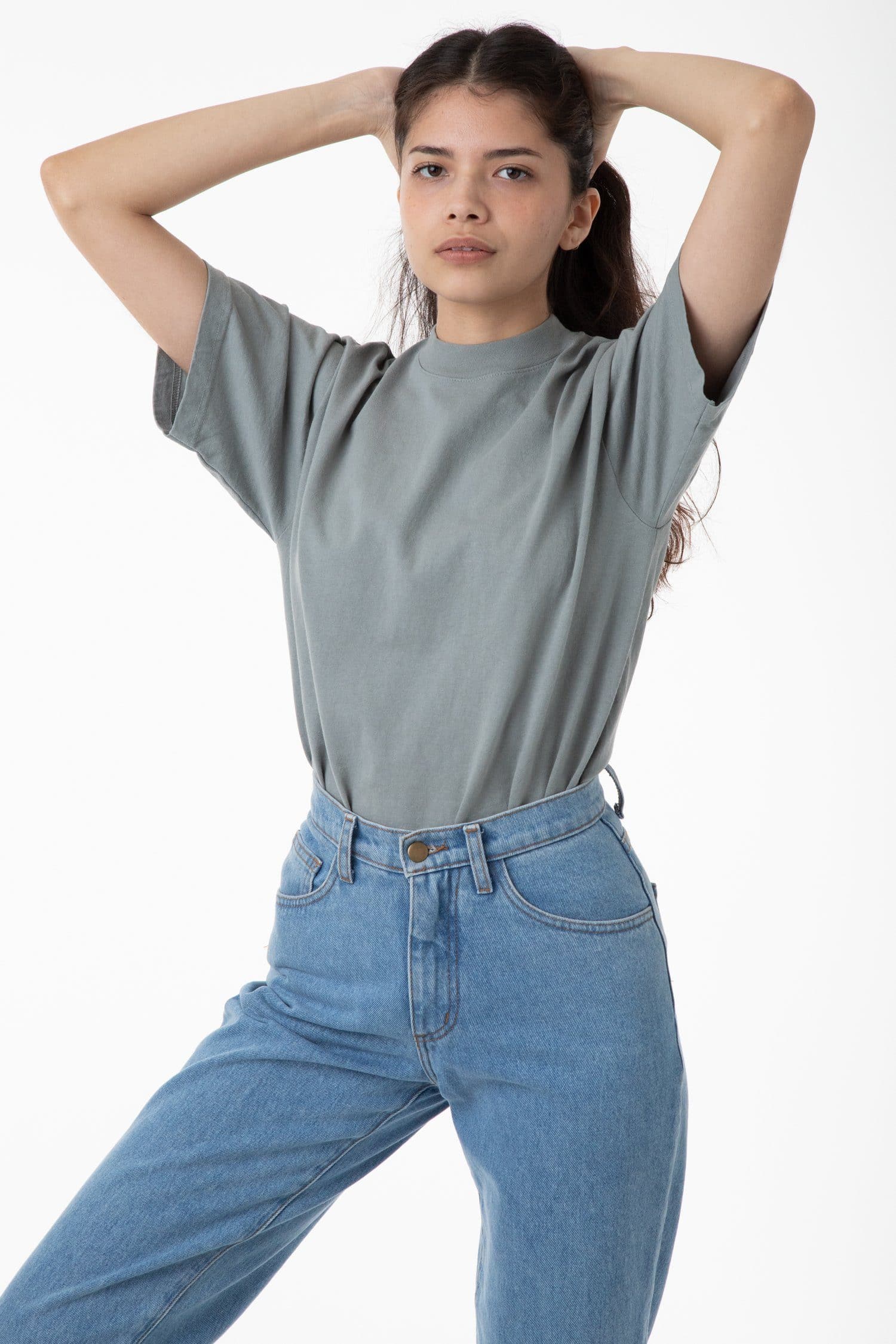 1405GD Unisex - Short Sleeve Garment Dye Mockneck T-Shirt - Image 5