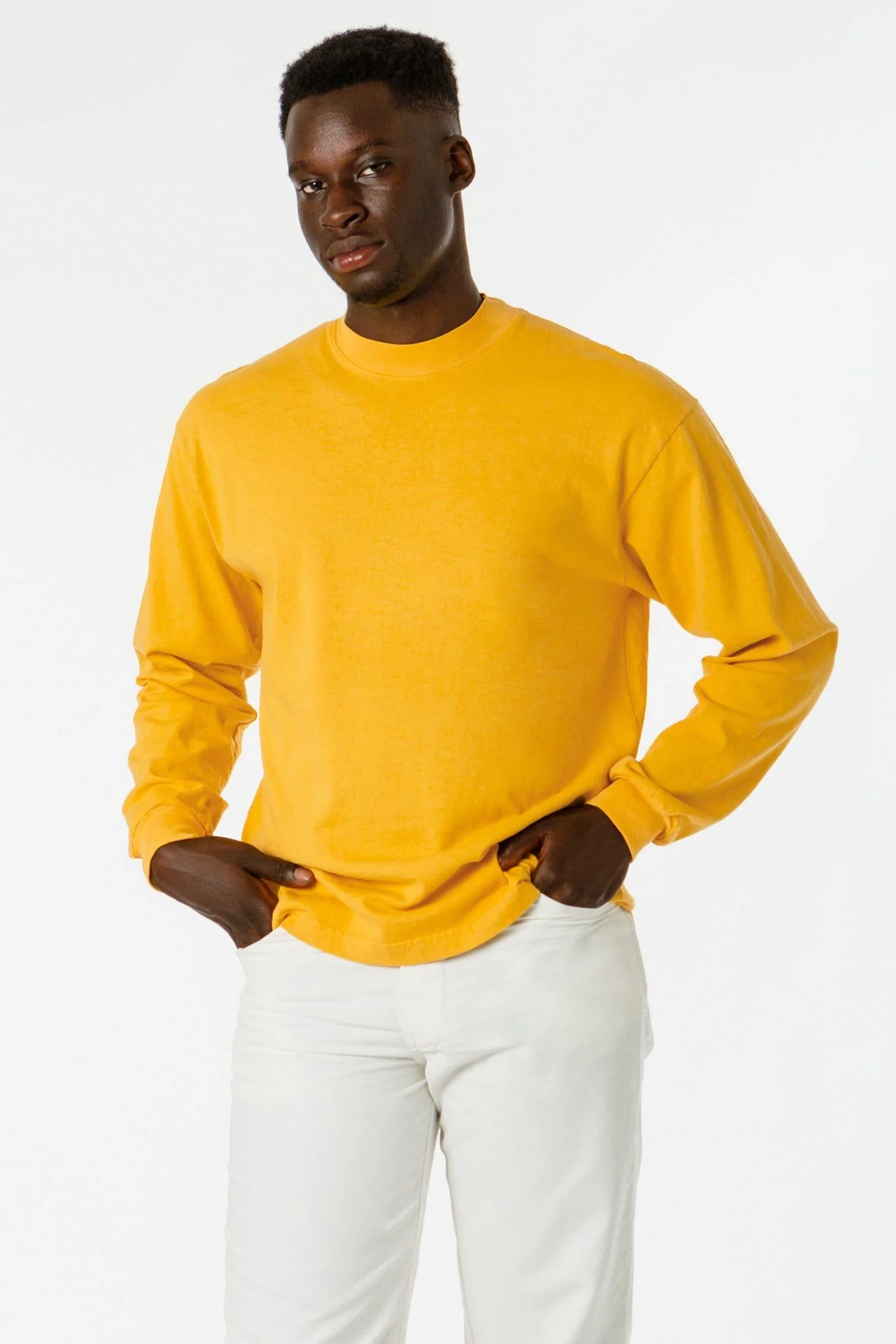 1406GD - Long Sleeve Garment Dye Mockneck T-Shirt - Image 10
