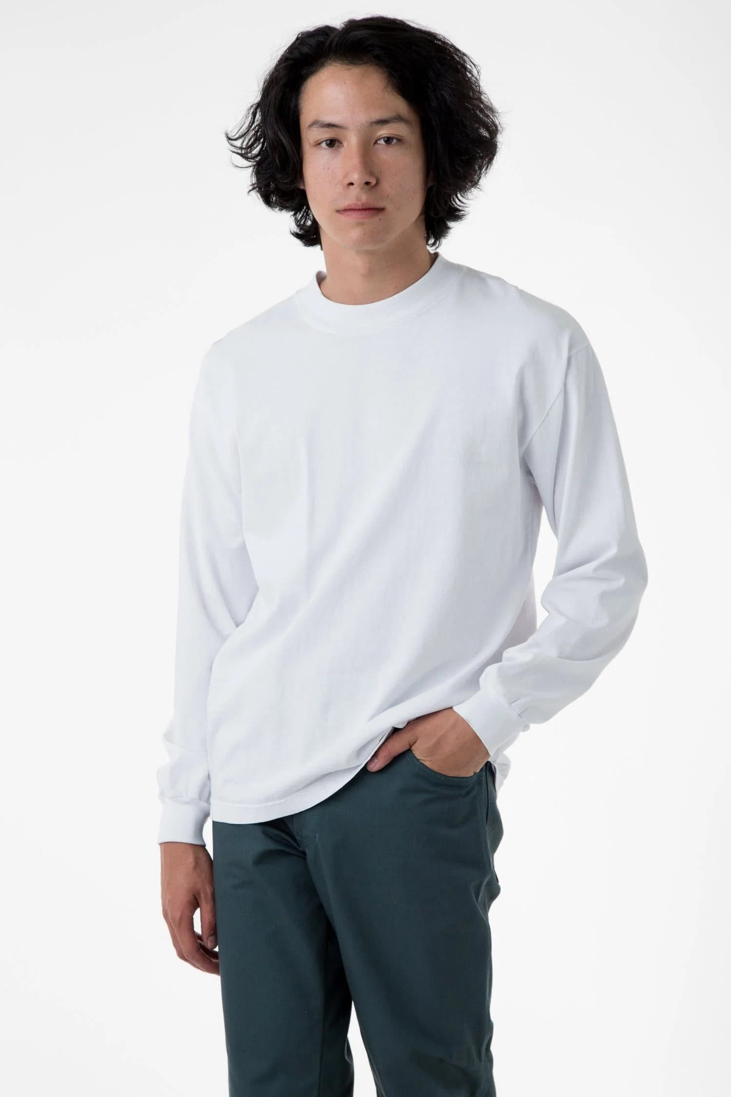 1406GD - Long Sleeve Garment Dye Mockneck T-Shirt - Image 15