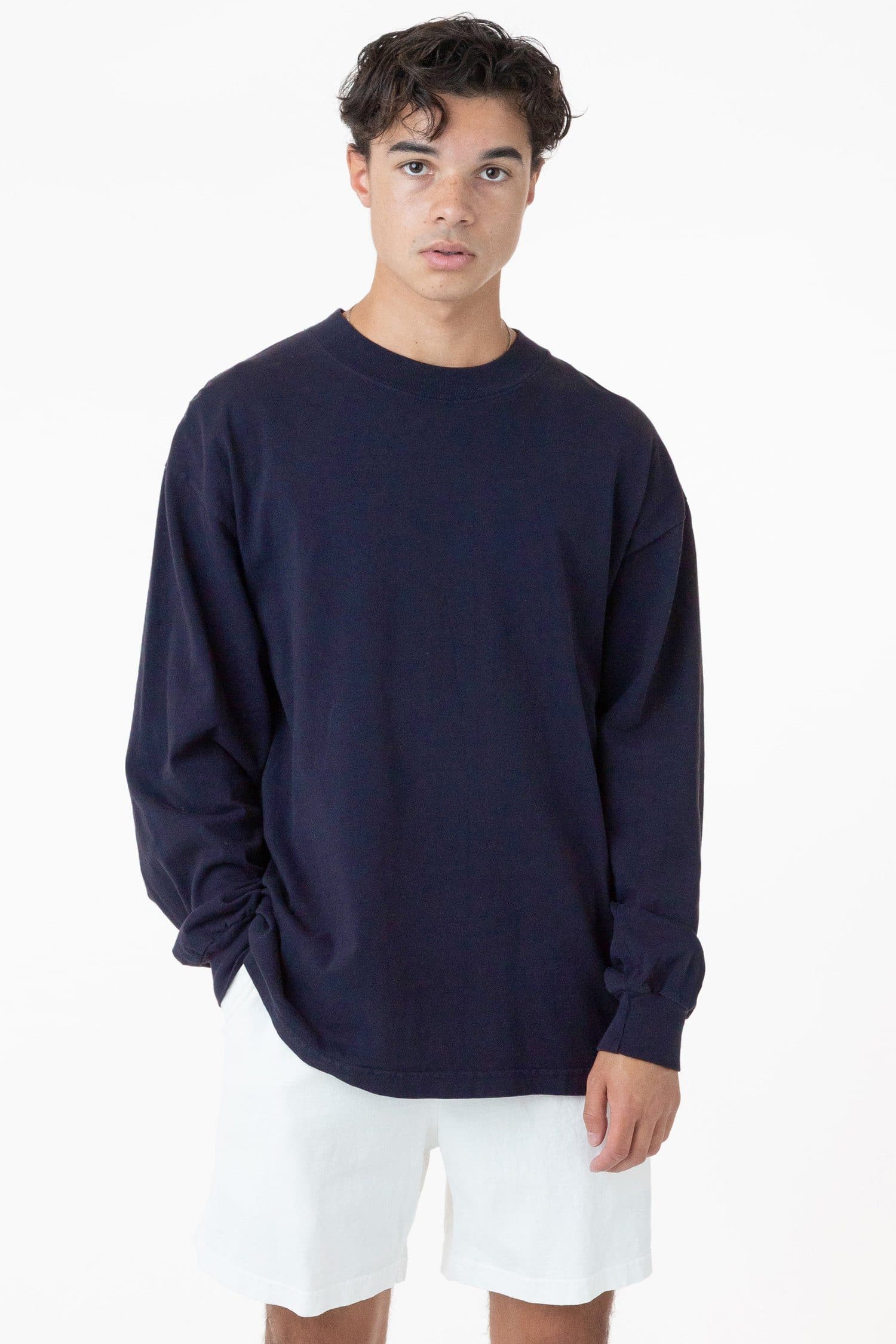 1406GD - Long Sleeve Garment Dye Mockneck T-Shirt - Image 3