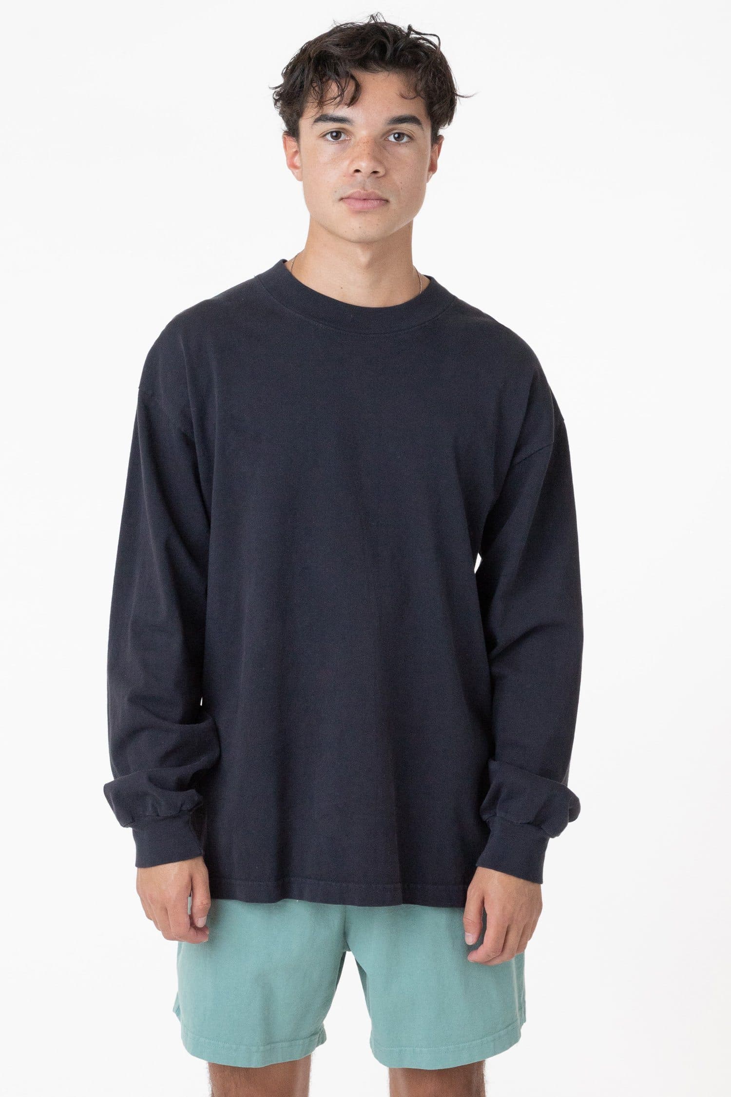 1406GD - Long Sleeve Garment Dye Mockneck T-Shirt - Image 4