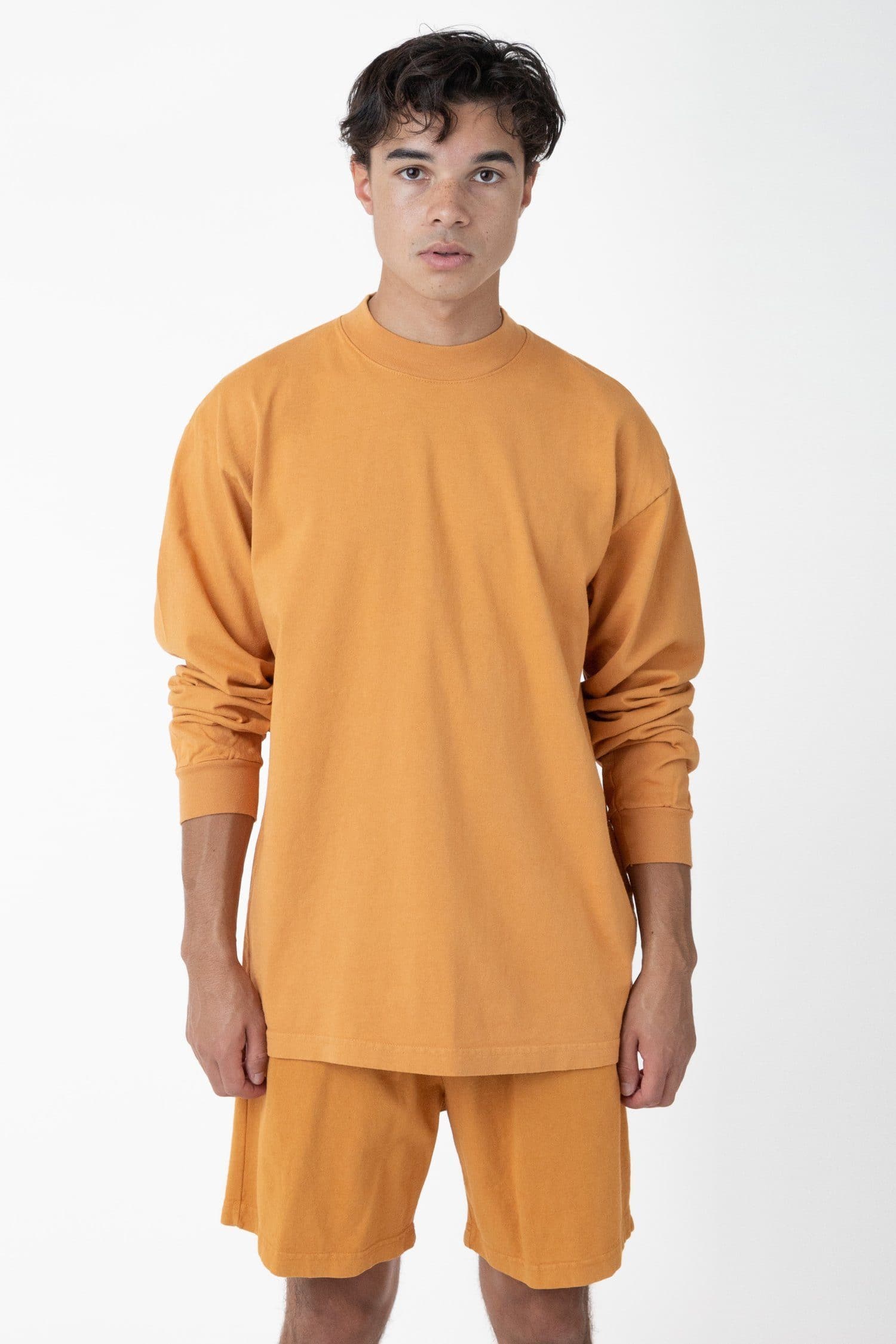 1406GD - Long Sleeve Garment Dye Mockneck T-Shirt - Image 5