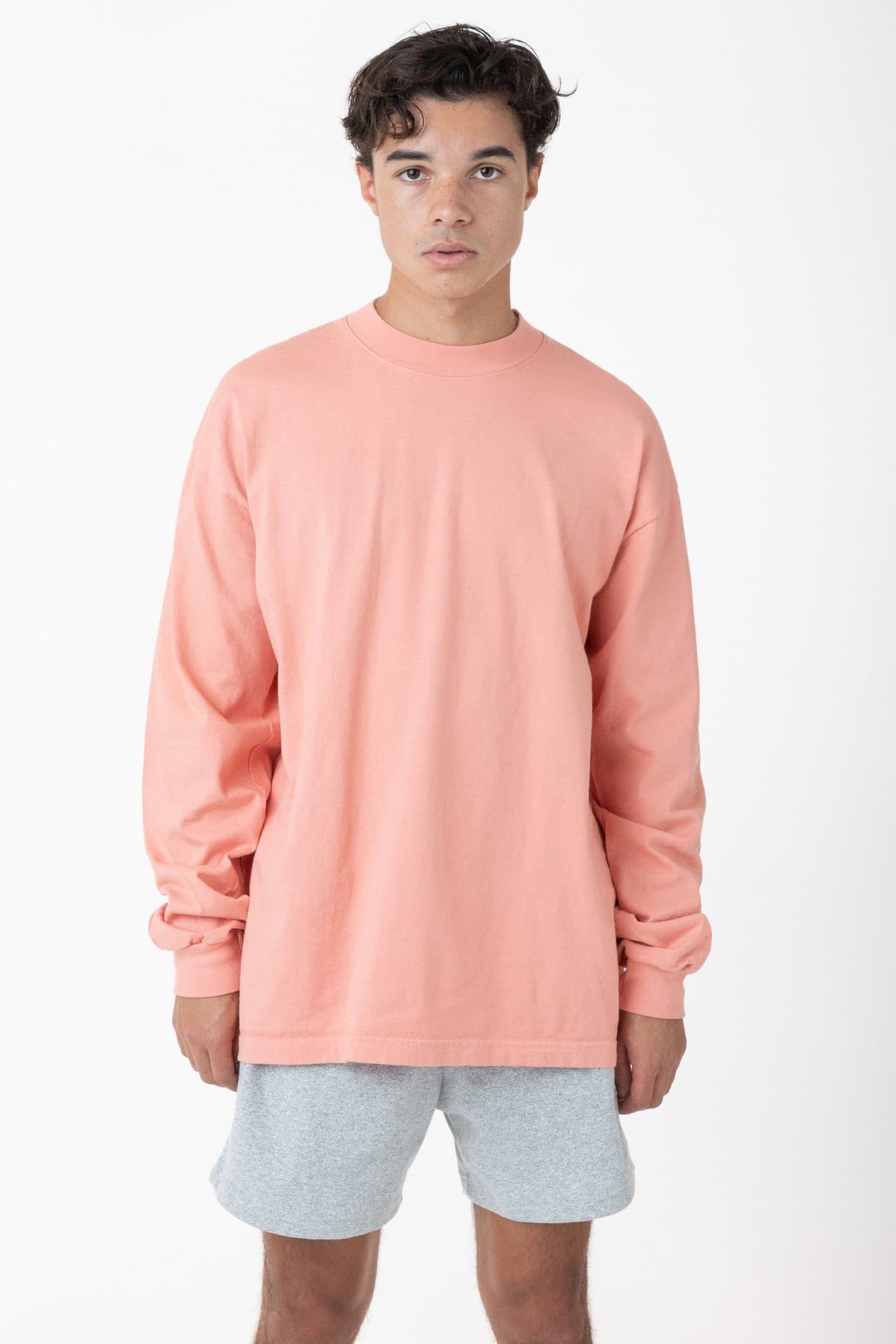 1406GD - Long Sleeve Garment Dye Mockneck T-Shirt - Image 7