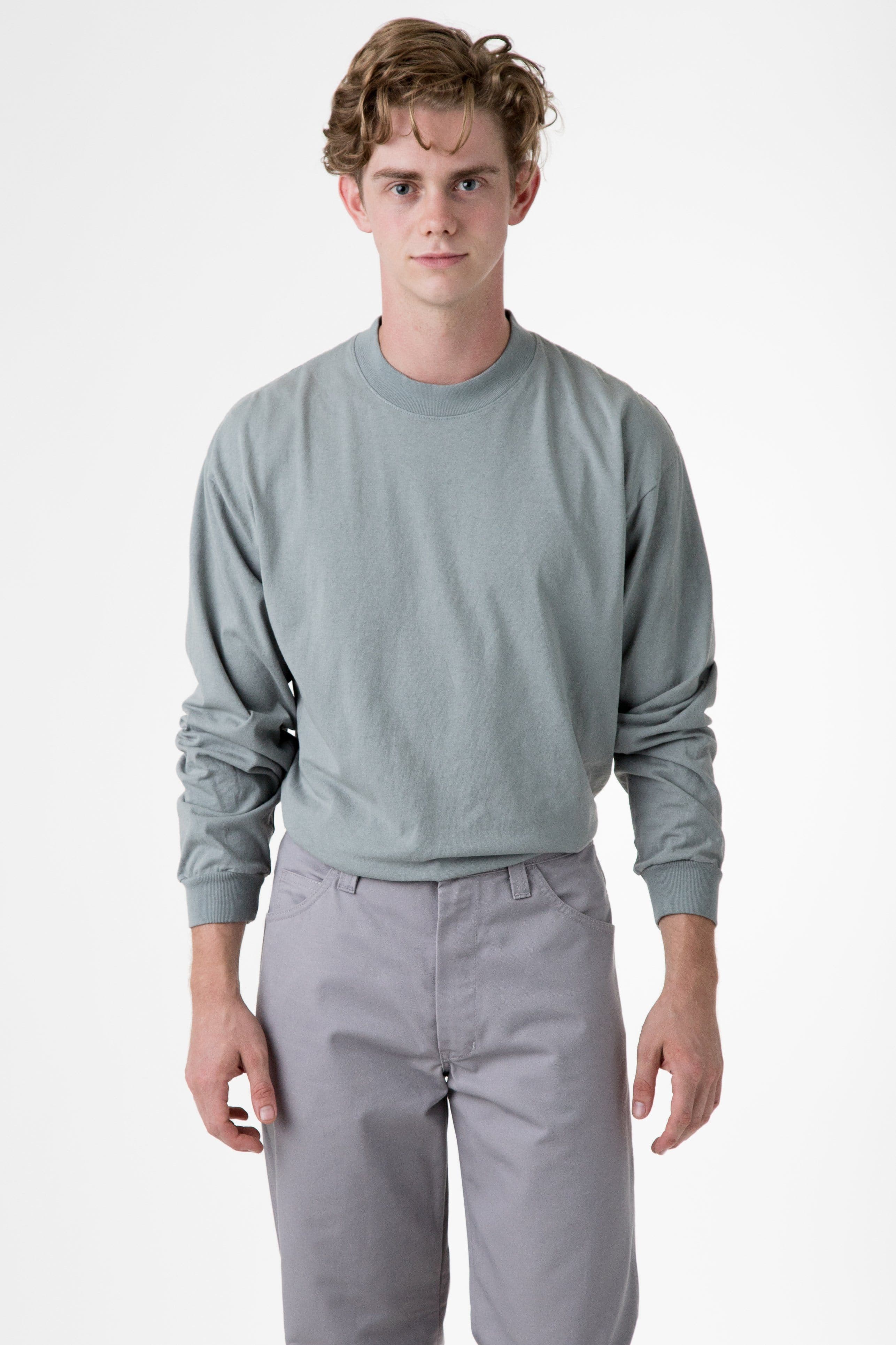 1406GD - Long Sleeve Garment Dye Mockneck T-Shirt - Image 8