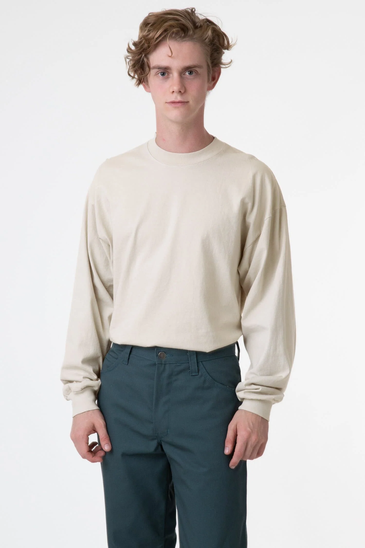 1406GD - Long Sleeve Garment Dye Mockneck T-Shirt - Image 9