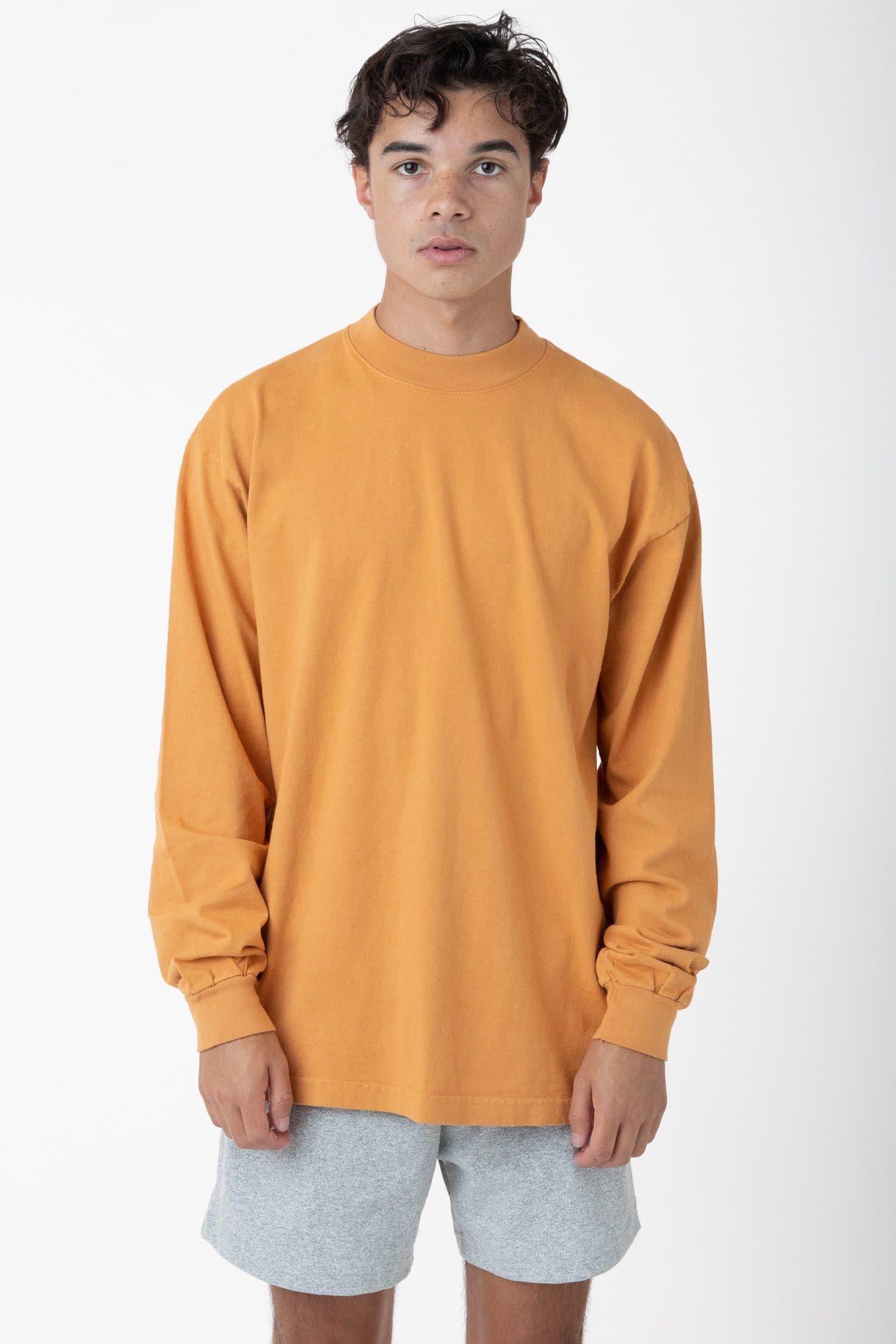 1406GD Mix - Long Sleeve Garment Dye Mockneck T-Shirt - Image 10