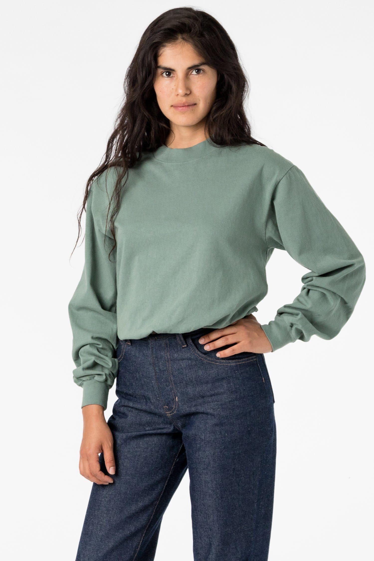 1406GD Mix - Long Sleeve Garment Dye Mockneck T-Shirt - Image 15