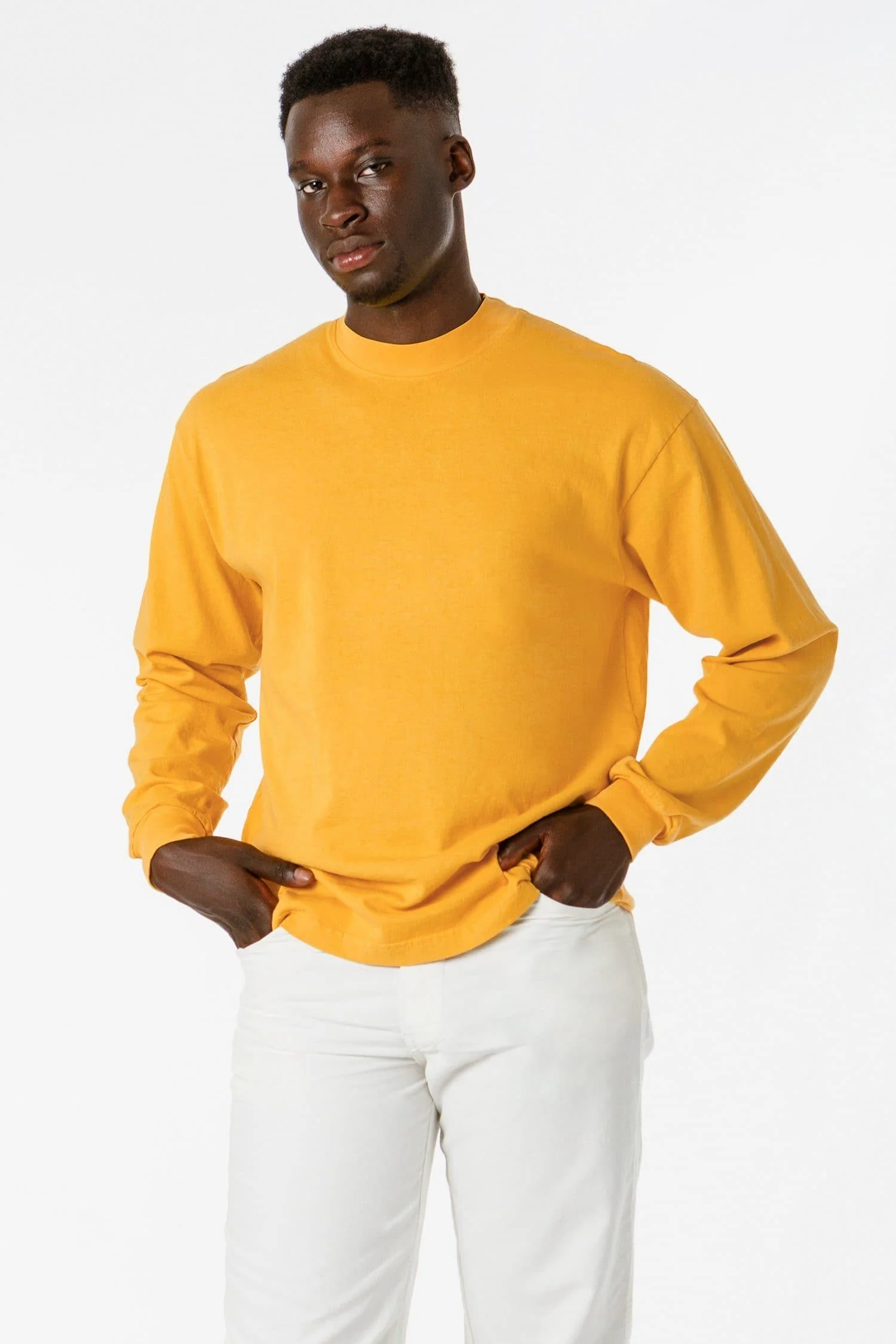 1406GD Mix - Long Sleeve Garment Dye Mockneck T-Shirt - Image 16