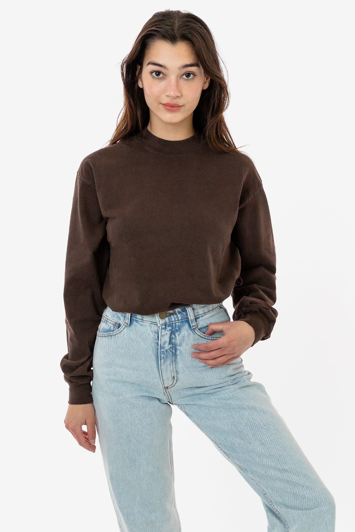 1406GD Mix - Long Sleeve Garment Dye Mockneck T-Shirt - Image 4