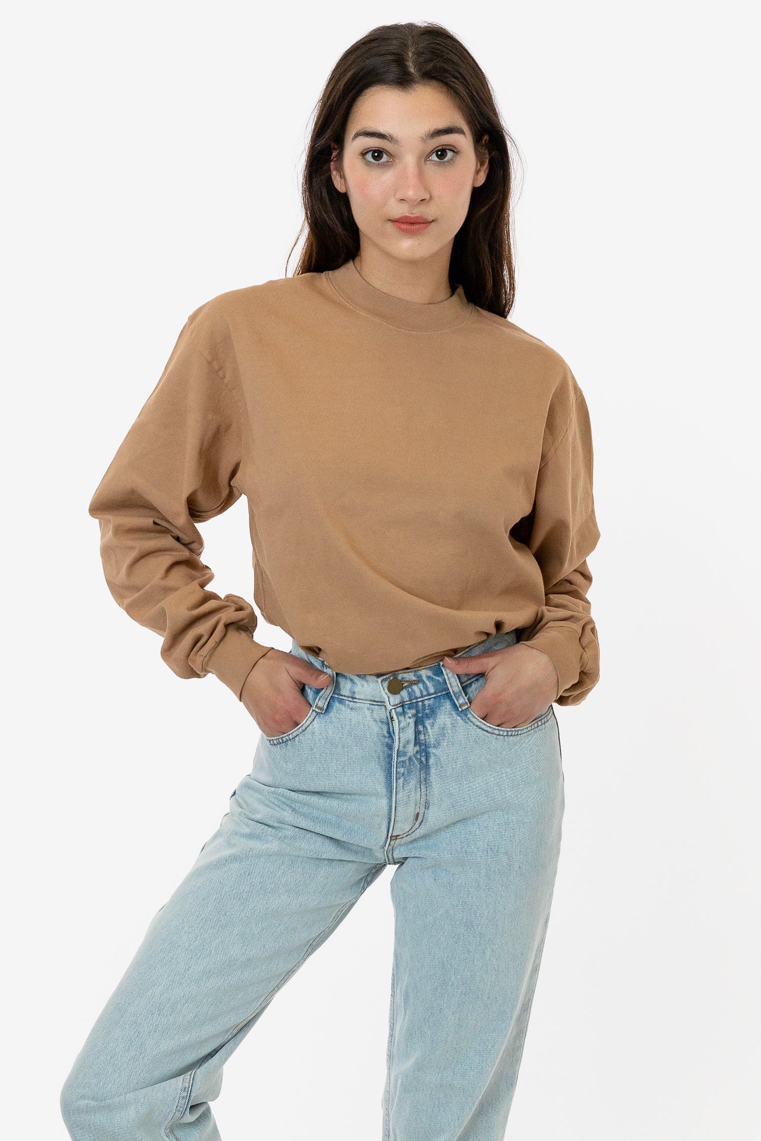 1406GD Mix - Long Sleeve Garment Dye Mockneck T-Shirt - Image 8