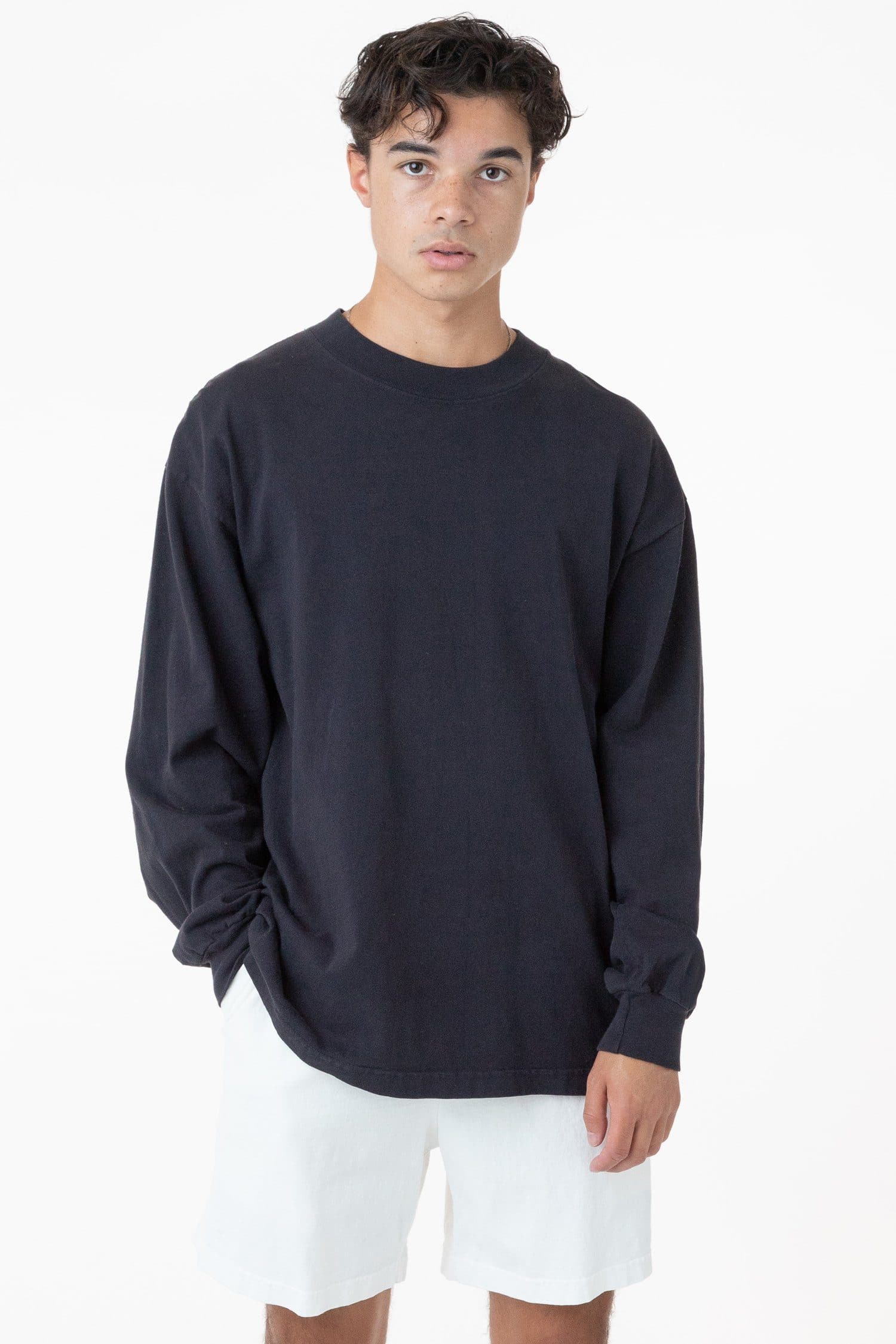 1406GD Mix - Long Sleeve Garment Dye Mockneck T-Shirt - Image 9