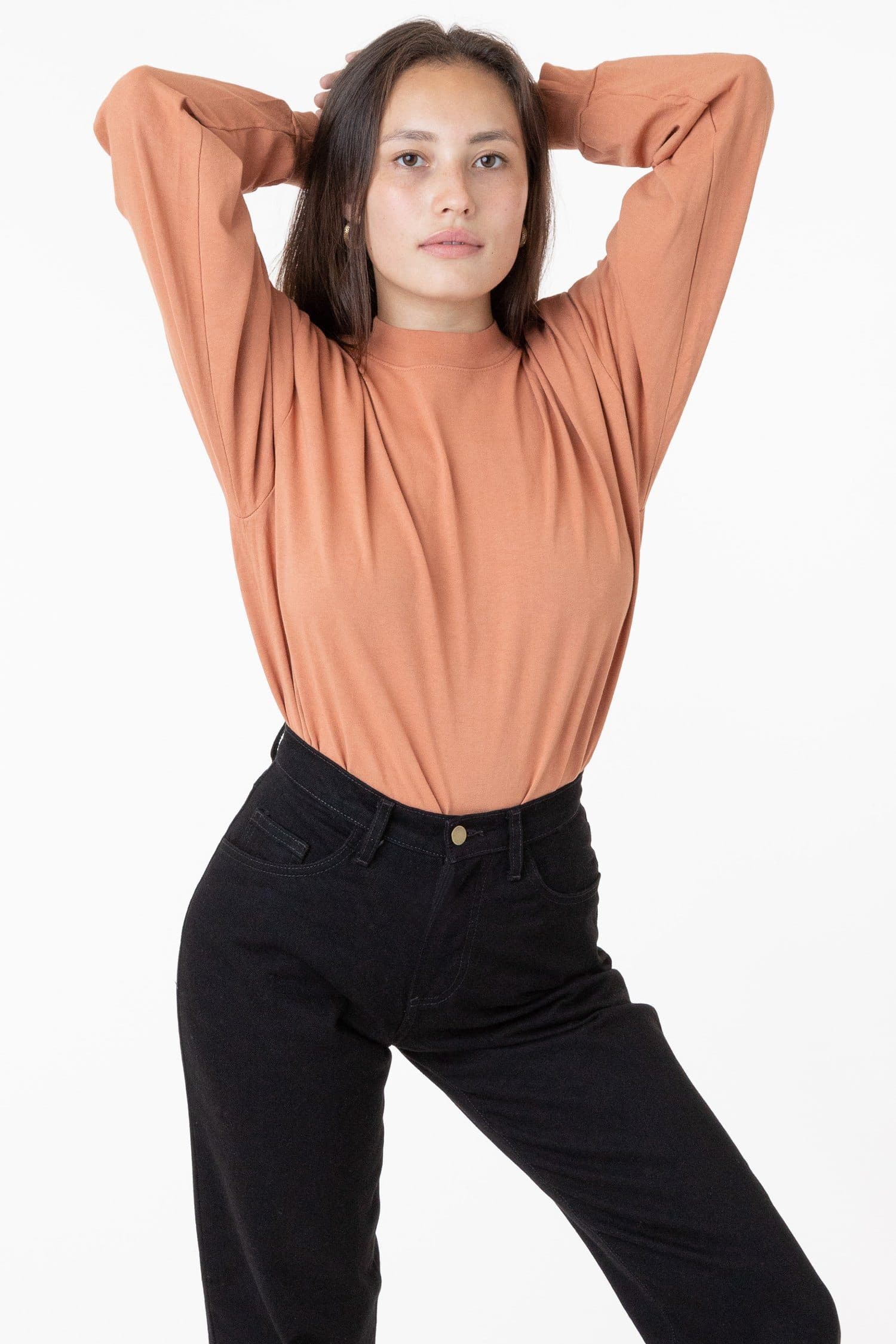 1406GD Unisex - Long Sleeve Garment Dye Mockneck T-Shirt - Image 10