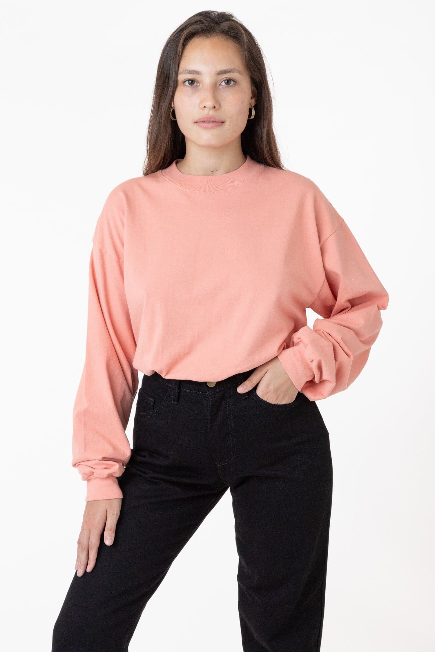 1406GD Unisex - Long Sleeve Garment Dye Mockneck T-Shirt - Image 13