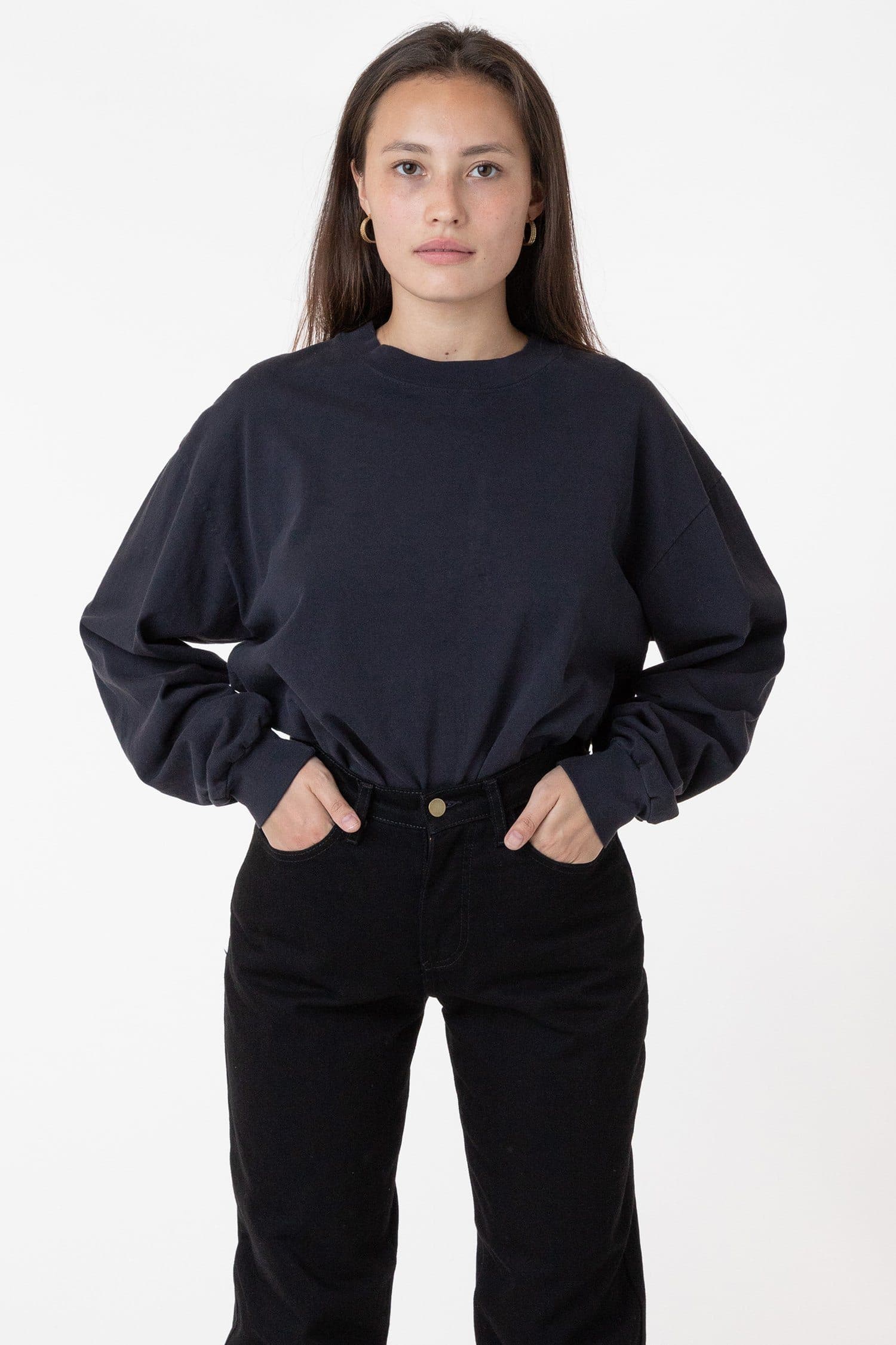 1406GD Unisex - Long Sleeve Garment Dye Mockneck T-Shirt - Image 14