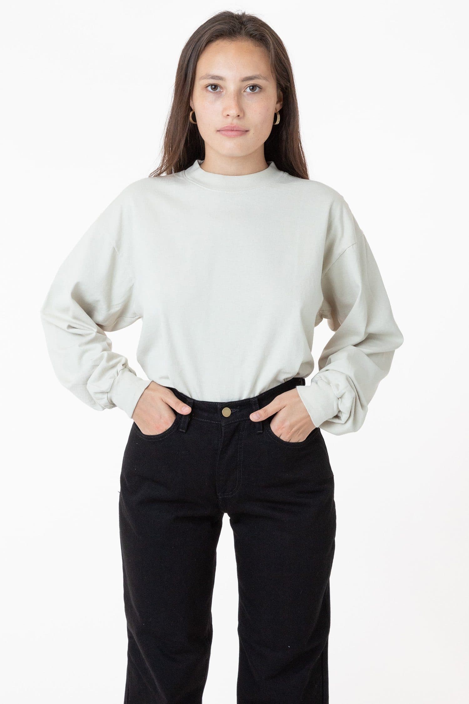 1406GD Unisex - Long Sleeve Garment Dye Mockneck T-Shirt - Image 16