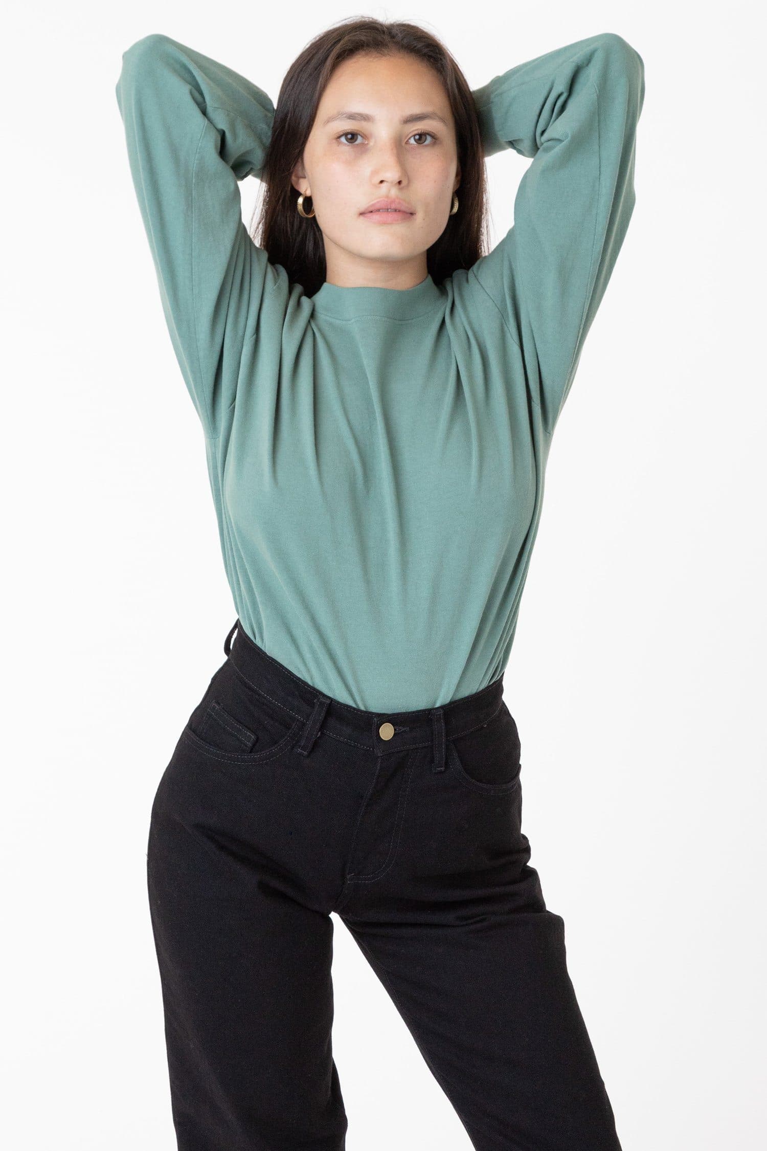 1406GD Unisex - Long Sleeve Garment Dye Mockneck T-Shirt - Image 17