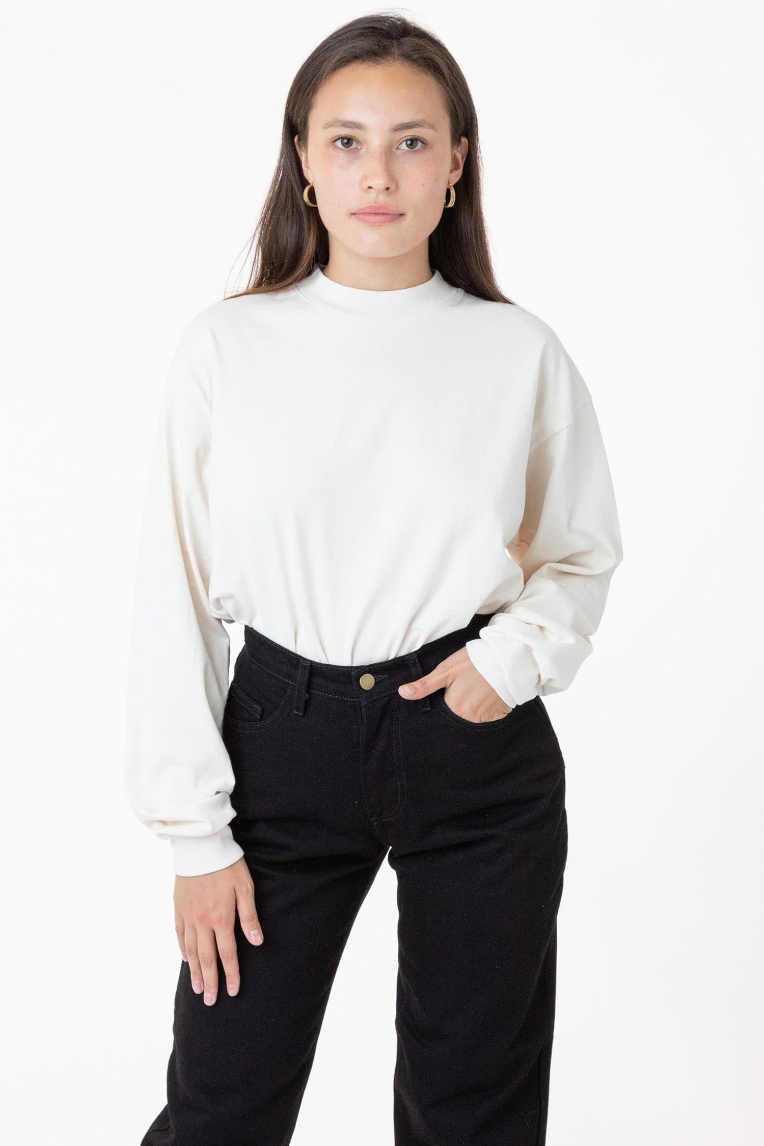 1406GD Unisex - Long Sleeve Garment Dye Mockneck T-Shirt - Image 19