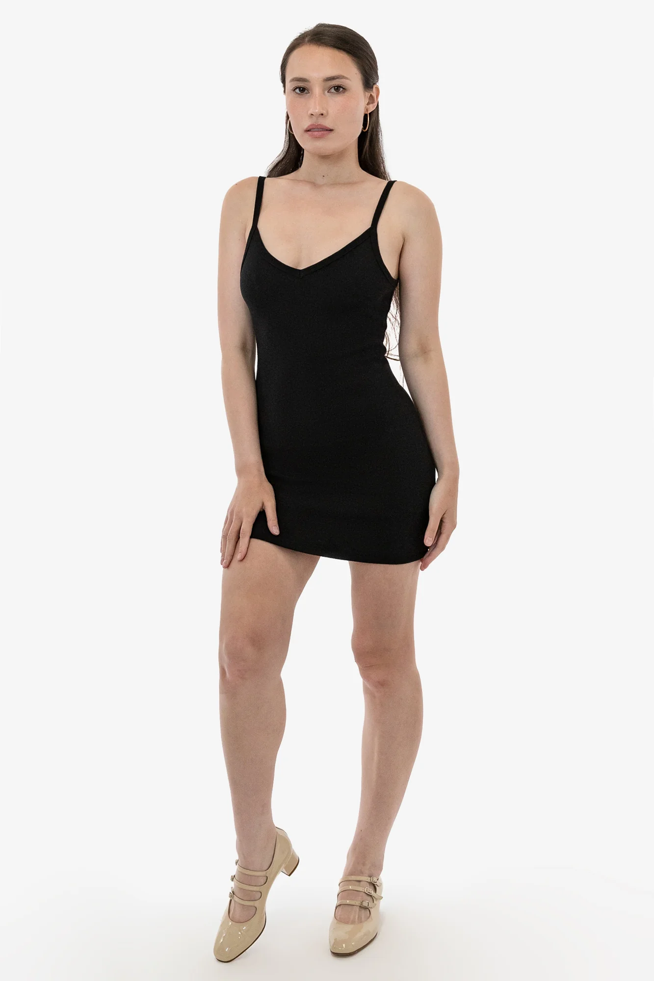 14R317 - 14/1 Rib Spaghetti V-Neck Dress - Image 8