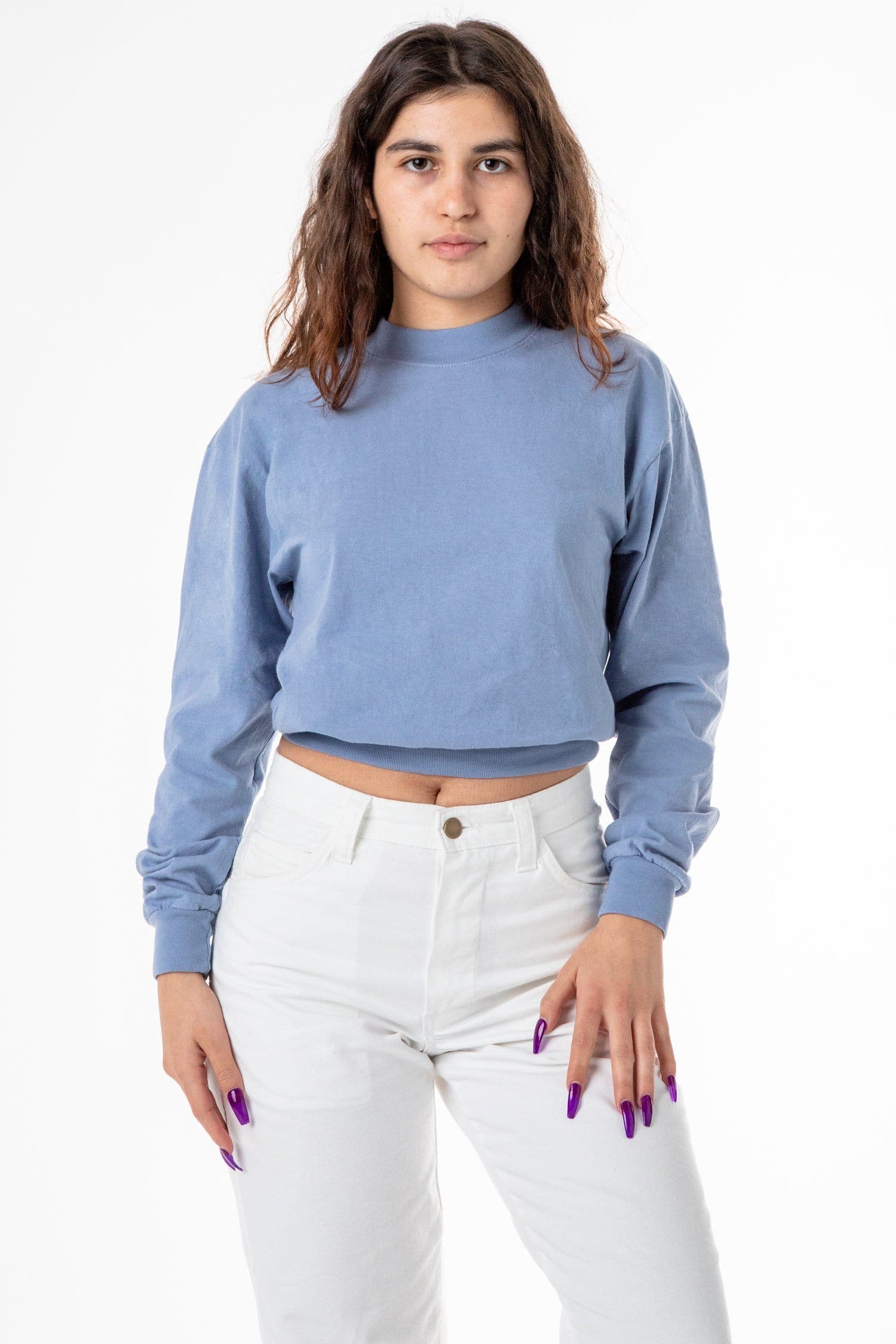 1804GD - Long Sleeve Garment Dye Cropped Mockneck - Image 10