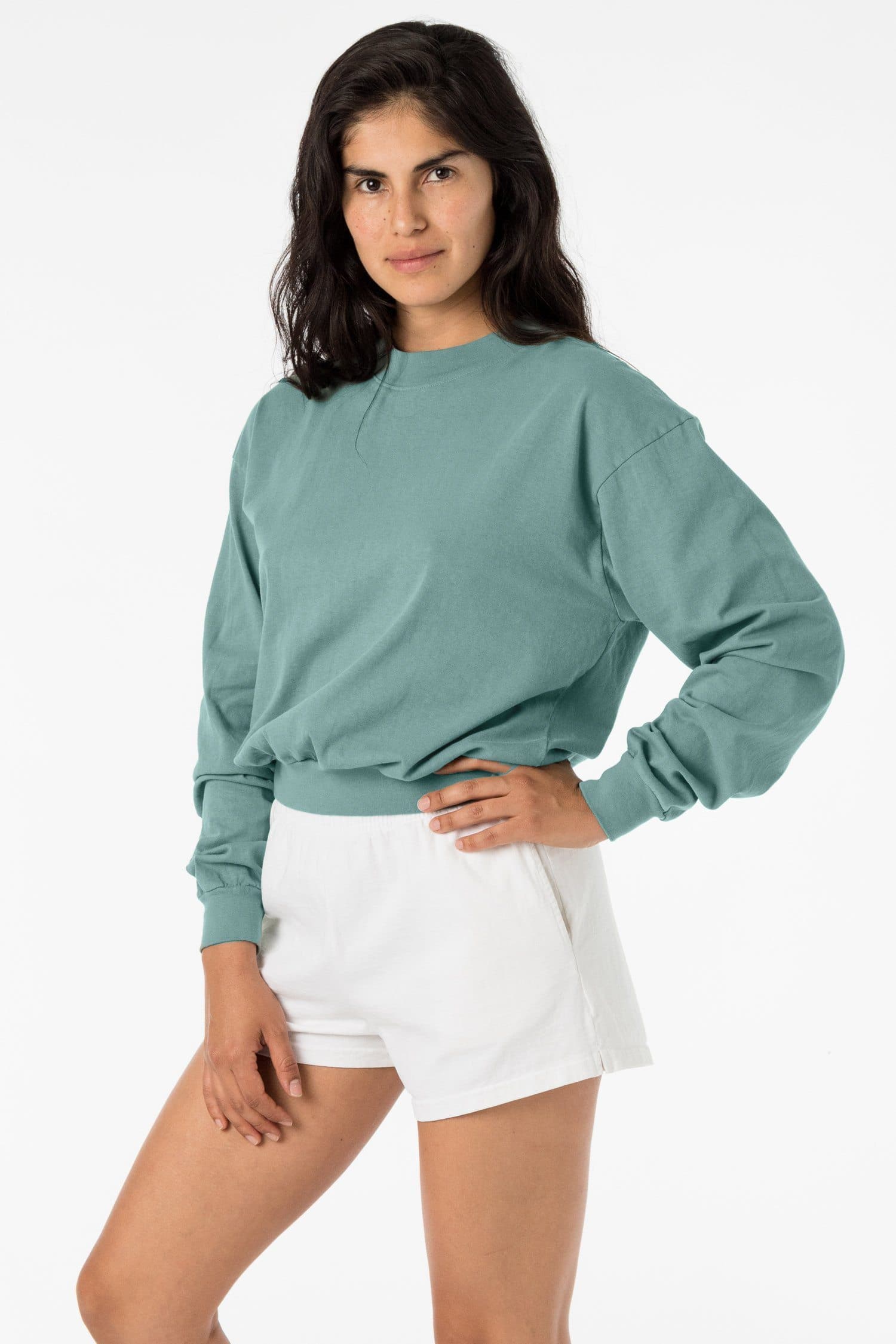 1804GD - Long Sleeve Garment Dye Cropped Mockneck - Image 11