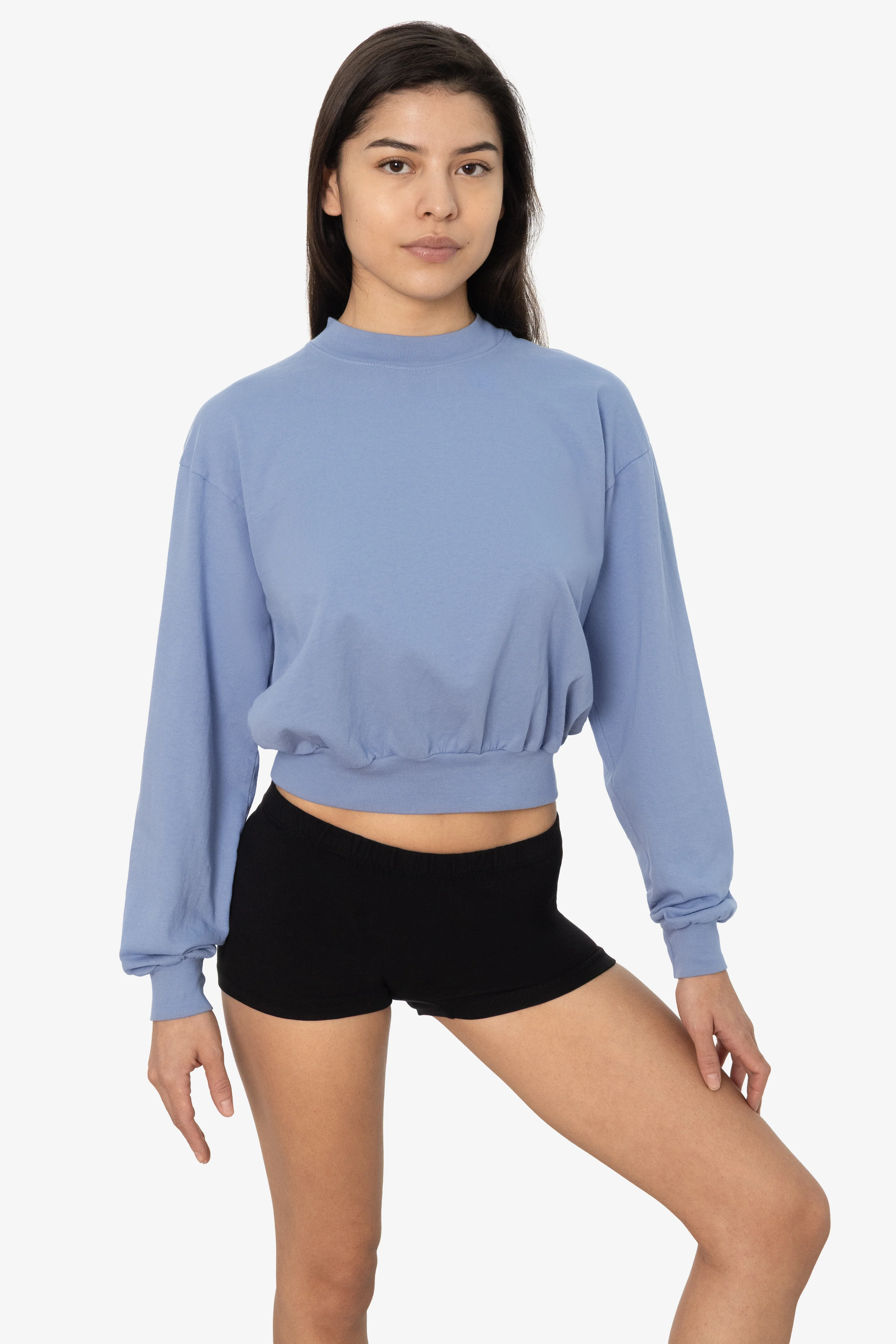1804GD - Long Sleeve Garment Dye Cropped Mockneck - Image 13