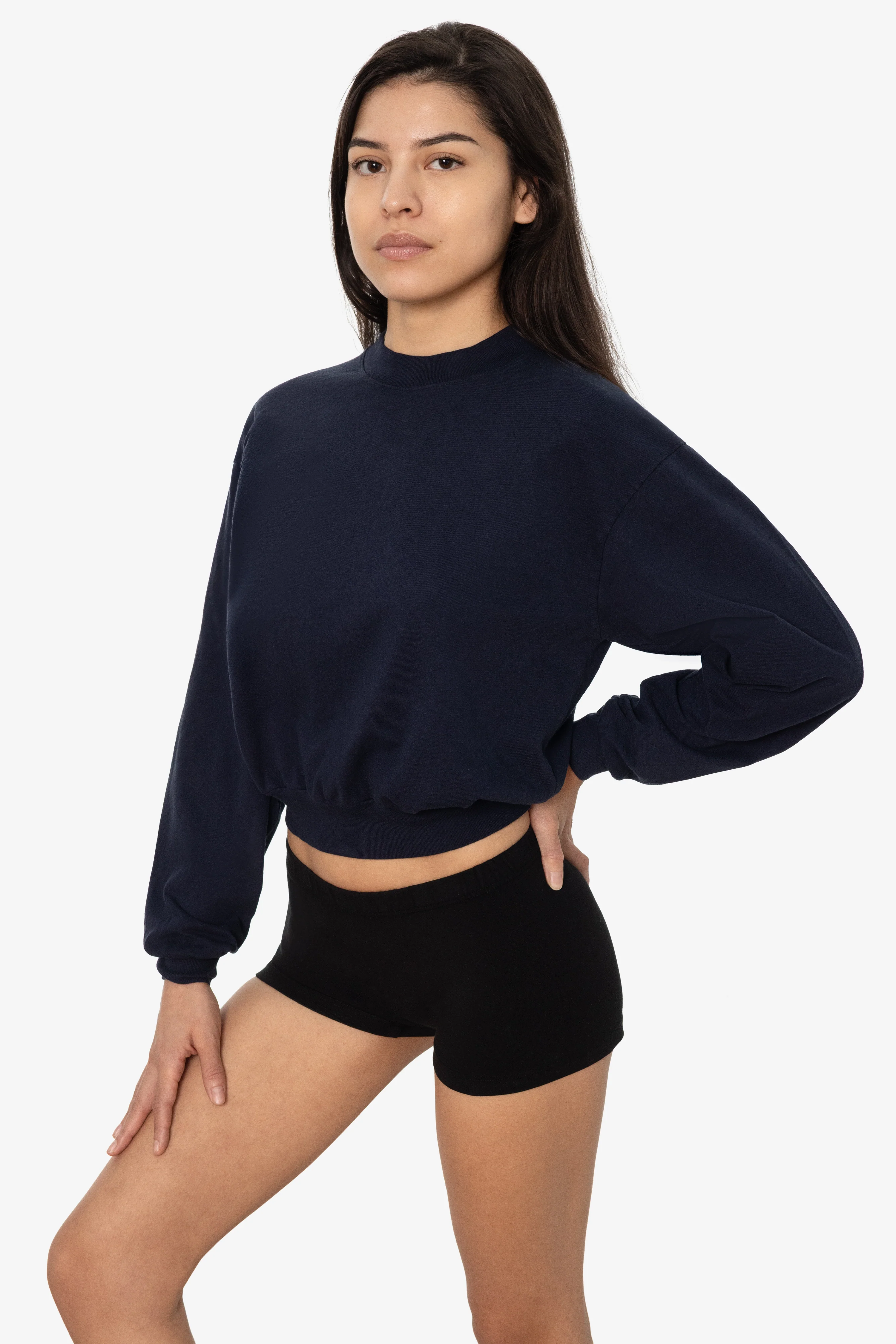 1804GD - Long Sleeve Garment Dye Cropped Mockneck - Image 15
