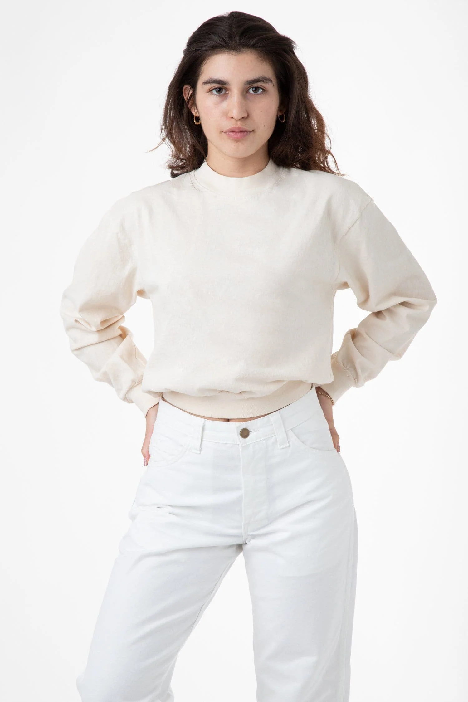 1804GD - Long Sleeve Garment Dye Cropped Mockneck - Image 2