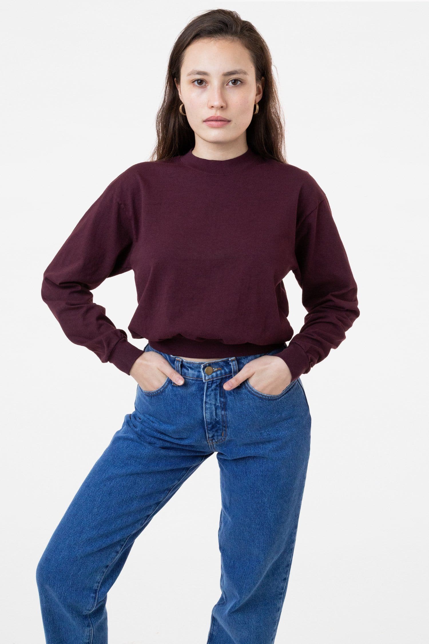 1804GD - Long Sleeve Garment Dye Cropped Mockneck - Image 3