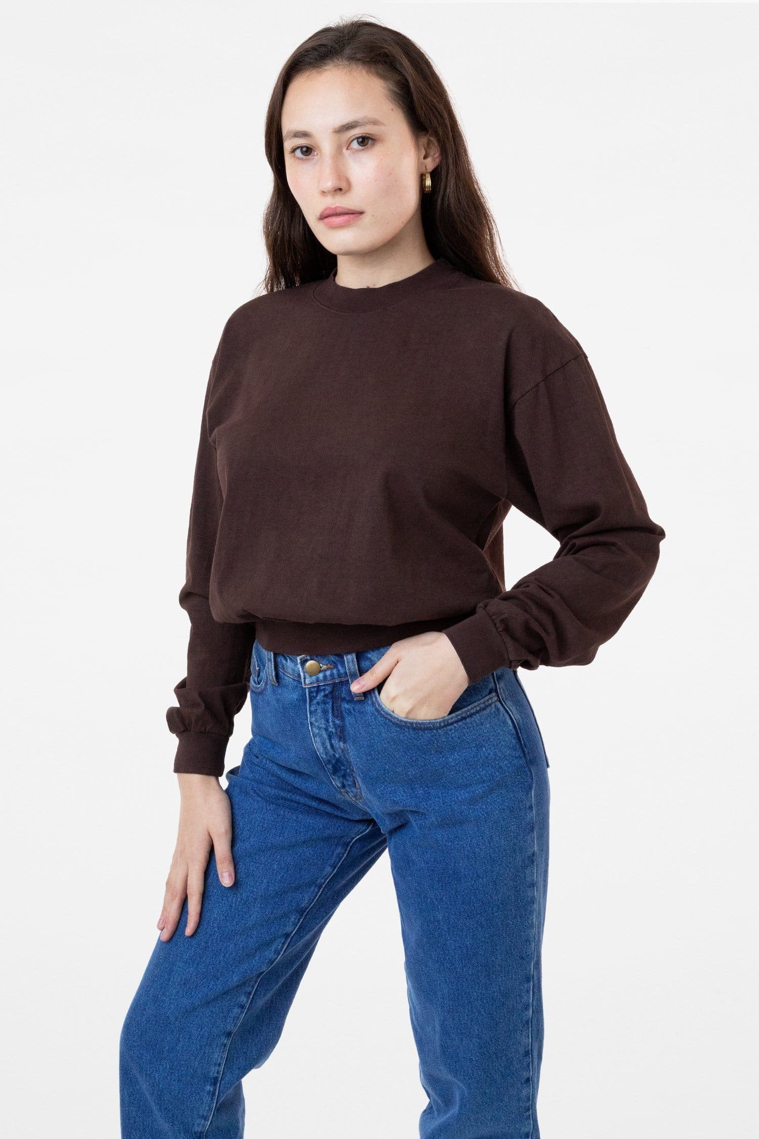 1804GD - Long Sleeve Garment Dye Cropped Mockneck - Image 5