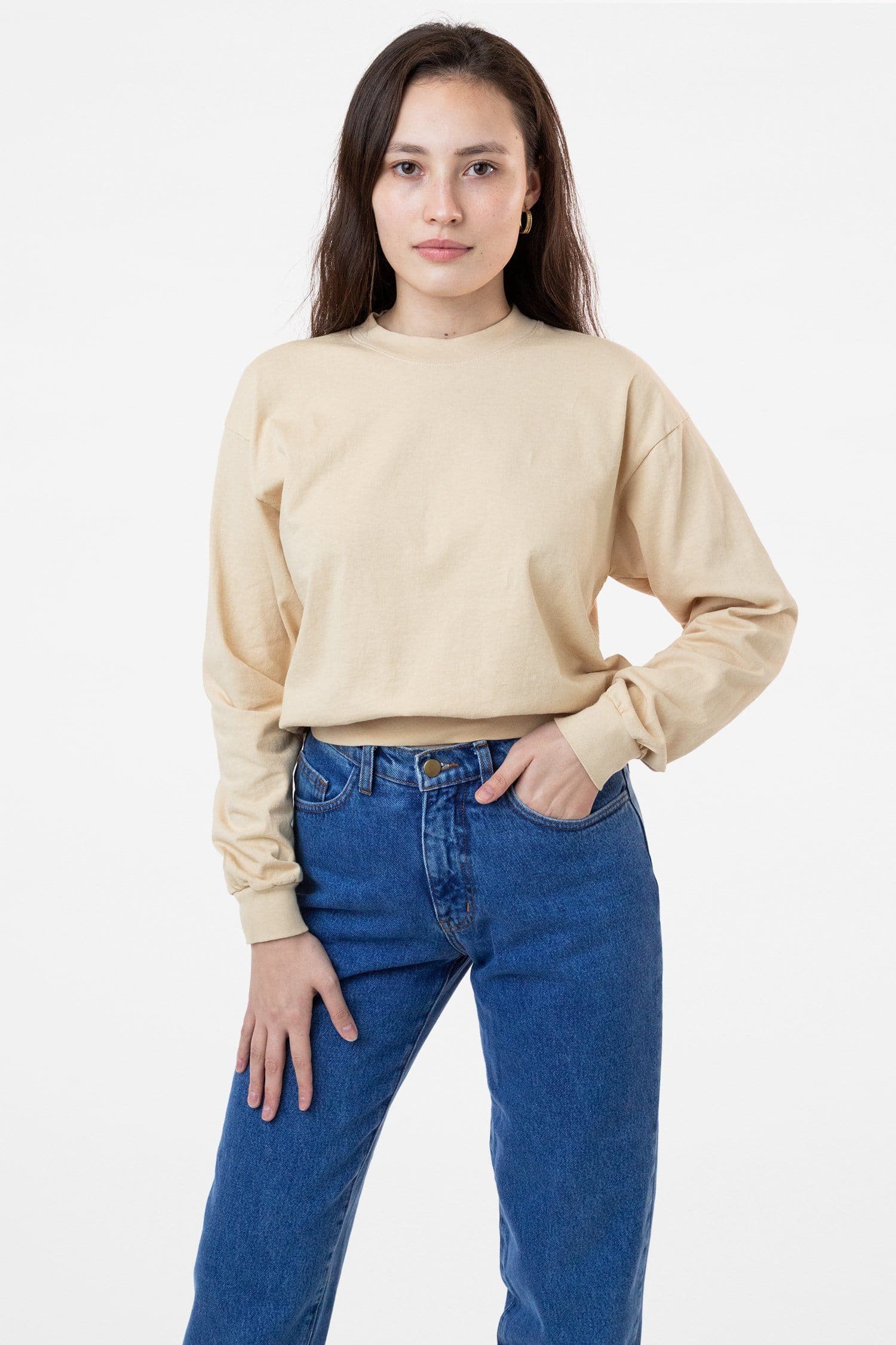 1804GD - Long Sleeve Garment Dye Cropped Mockneck - Image 6