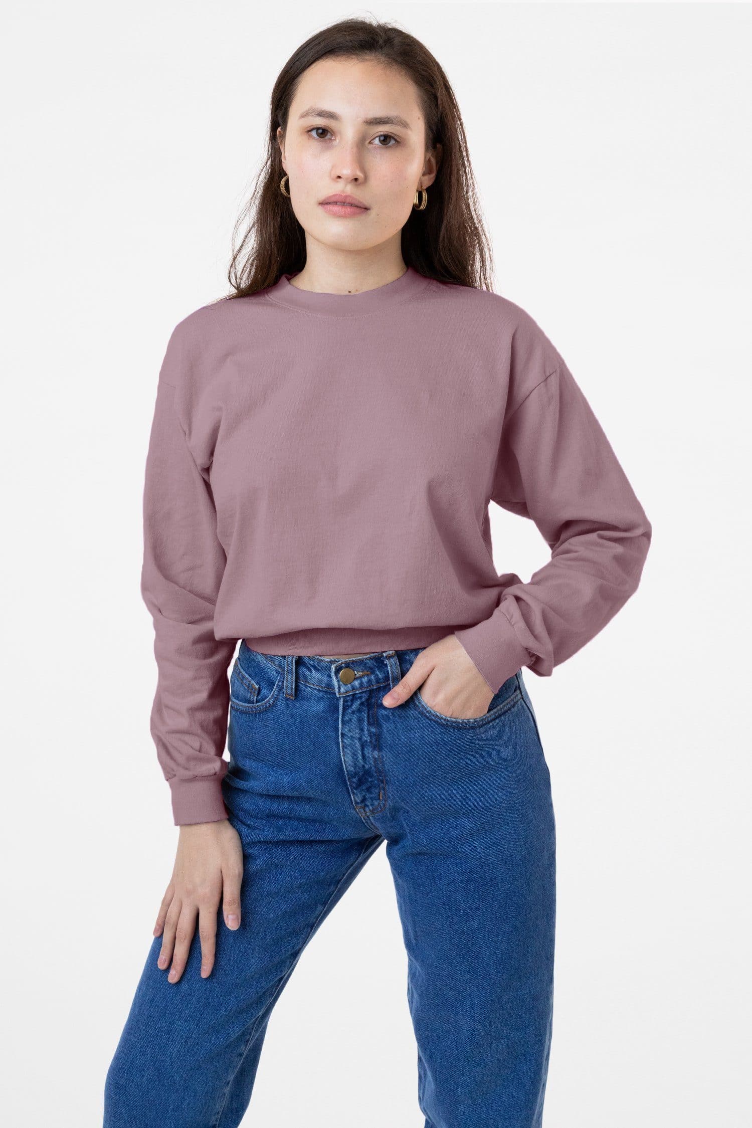 1804GD - Long Sleeve Garment Dye Cropped Mockneck - Image 7