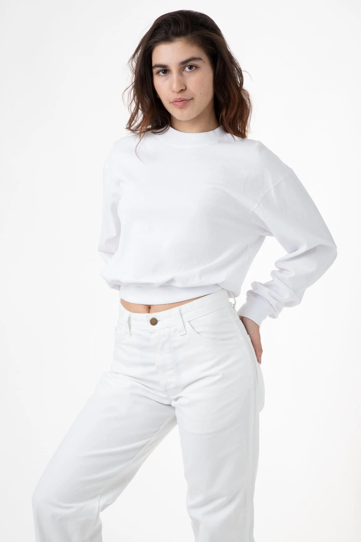1804GD - Long Sleeve Garment Dye Cropped Mockneck - Image 8