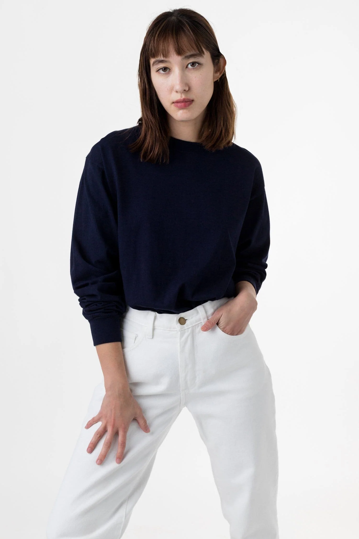 1807GD Mix - 6.5oz Long Sleeve Garment Dye Crew Neck T-Shirt - Image 4