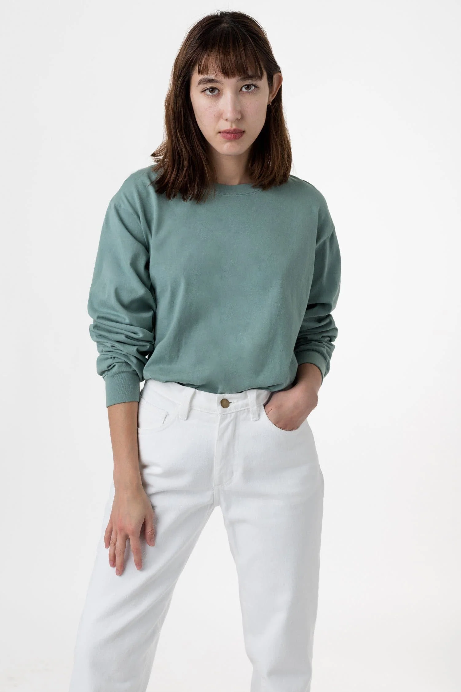 1807GD Unisex - 6.5oz Long Sleeve Garment Dye Crew Neck T-Shirt - Image 12