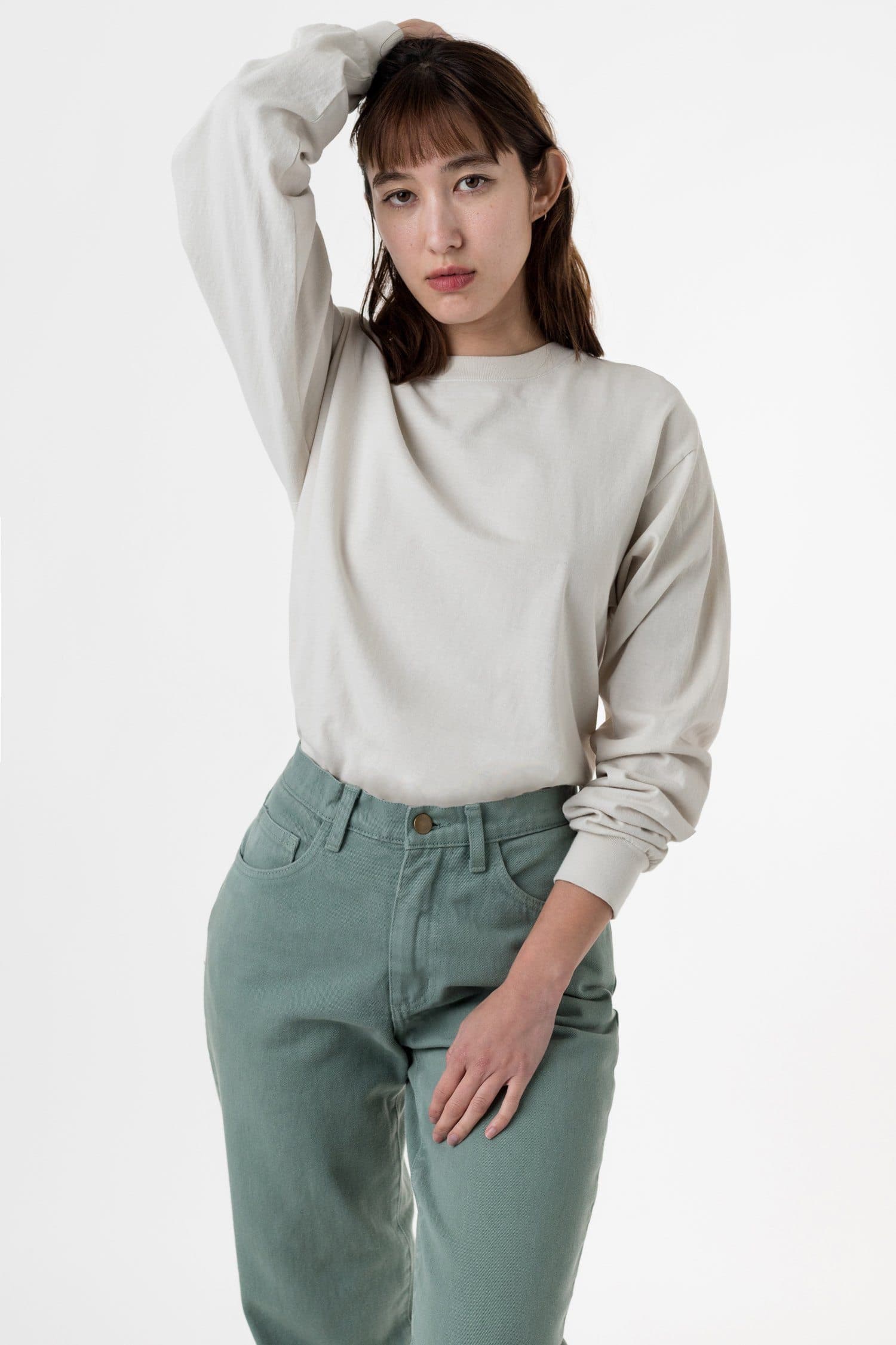 1807GD Unisex - 6.5oz Long Sleeve Garment Dye Crew Neck T-Shirt - Image 7