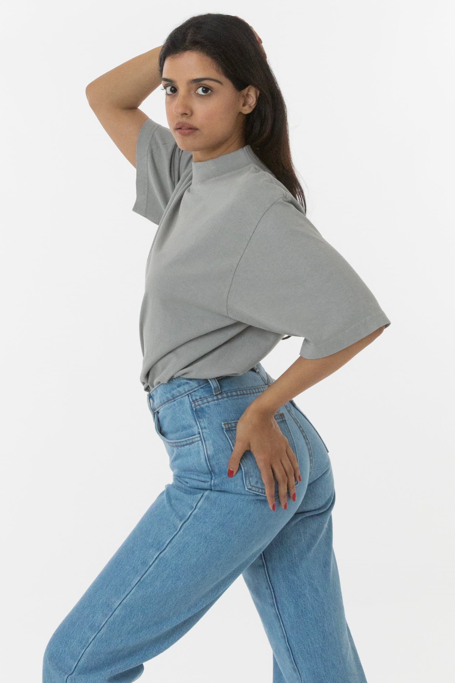 1825GD - Oversized Short Sleeve High Mockneck T-shirt - Image 16