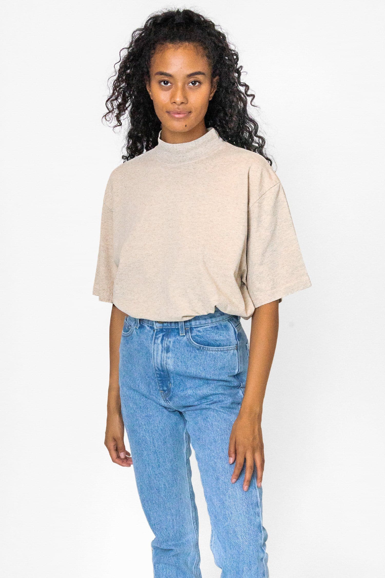 1825GD Unisex - Oversized Short Sleeve High Mockneck T-shirt - Image 13