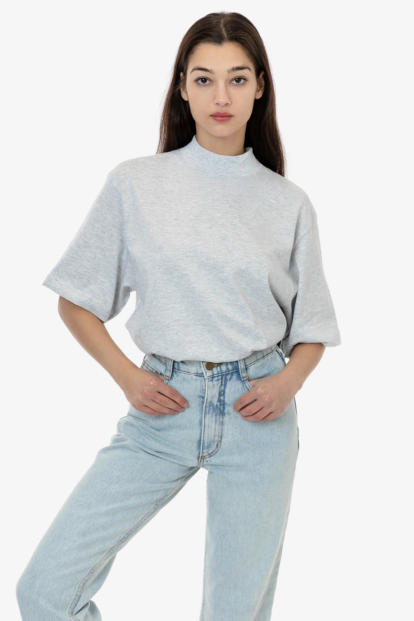1825GD Unisex - Oversized Short Sleeve High Mockneck T-shirt - Image 2