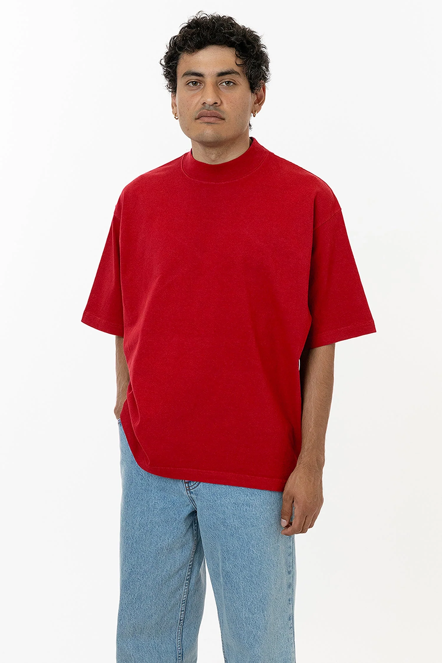 1825GD Unisex - Oversized Short Sleeve High Mockneck T-shirt - Image 4