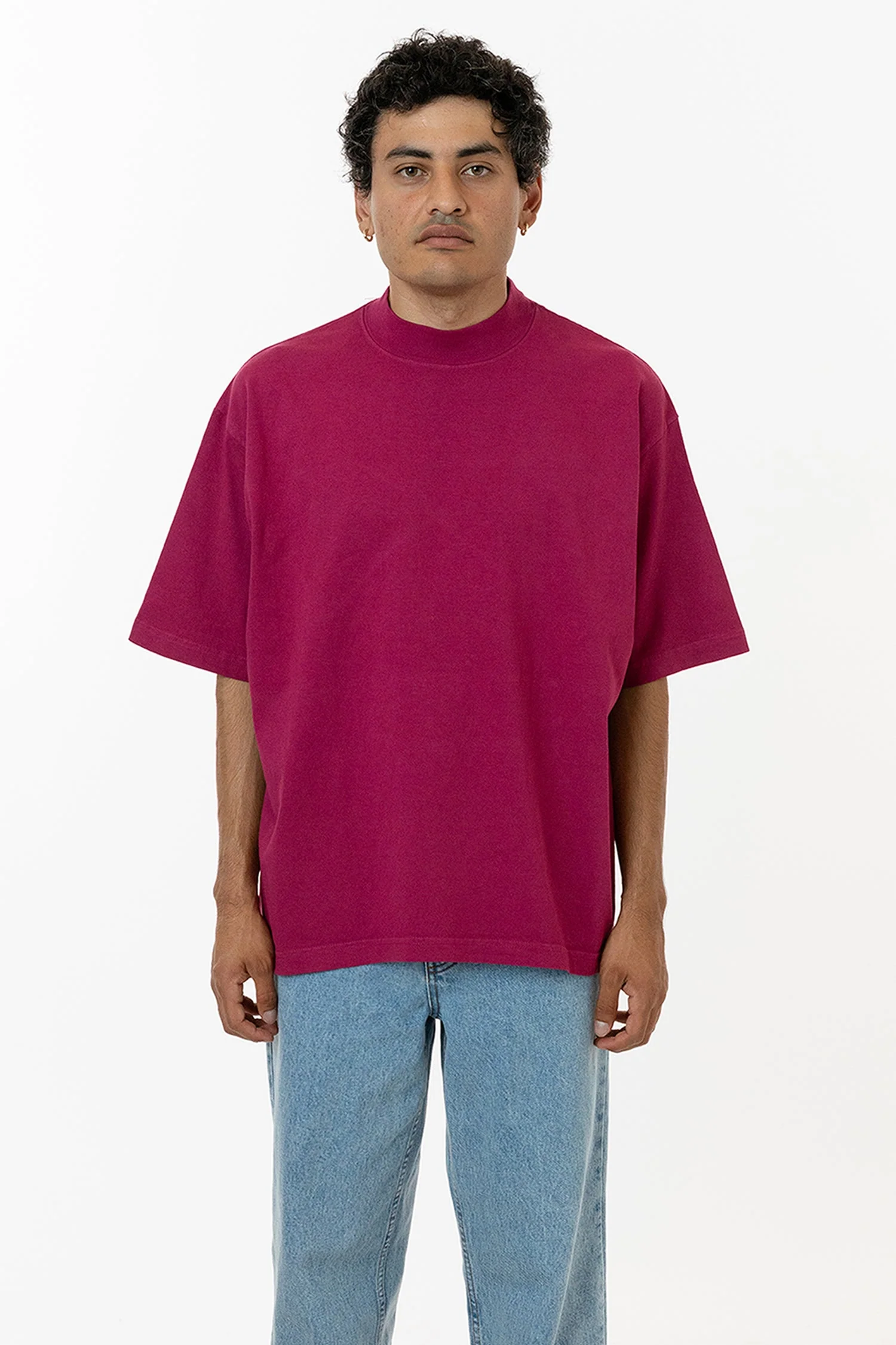 1825GD Unisex - Oversized Short Sleeve High Mockneck T-shirt - Image 5
