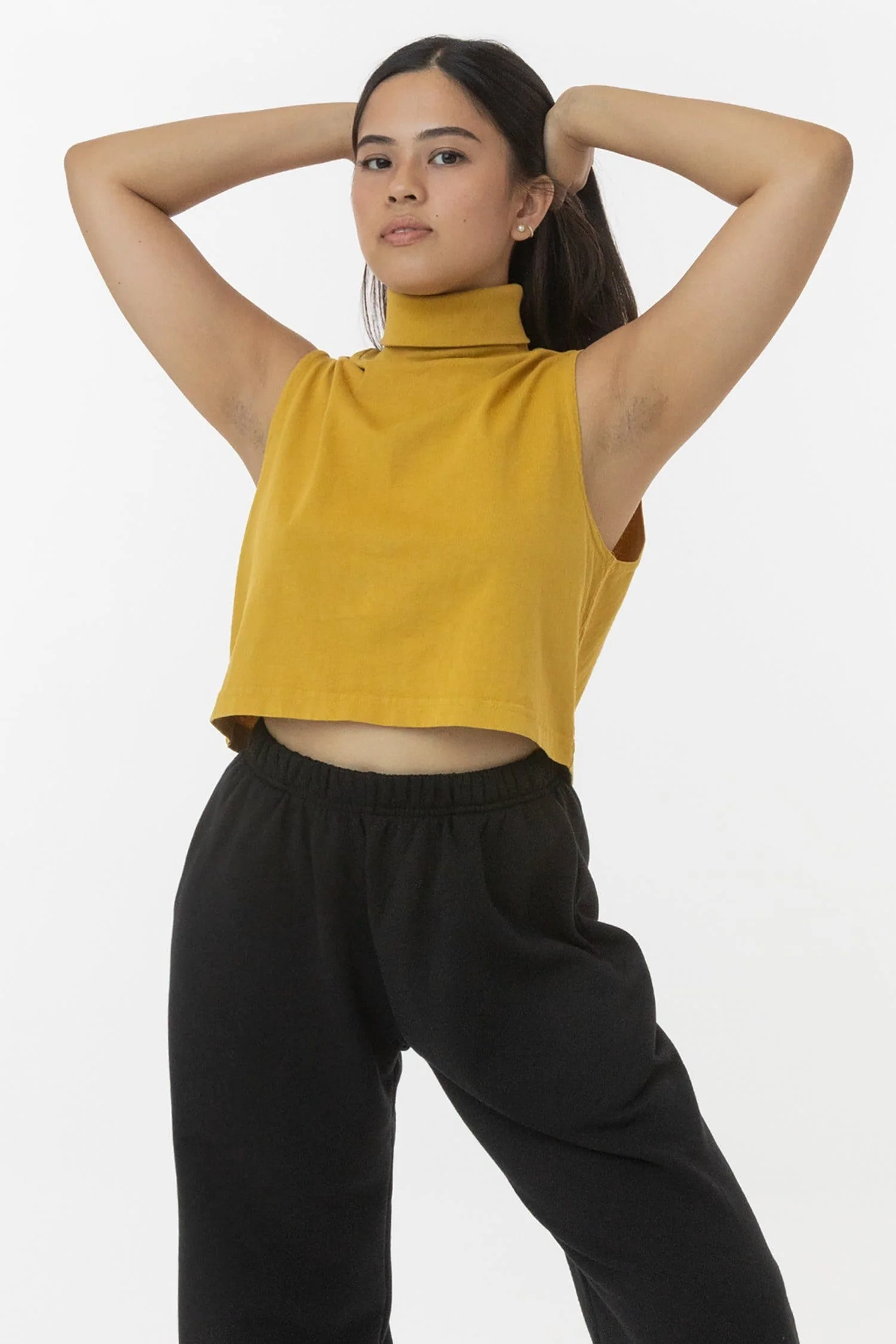 18323GD - Garment Dye Sleeveless Turtleneck Crop Top - Image 3