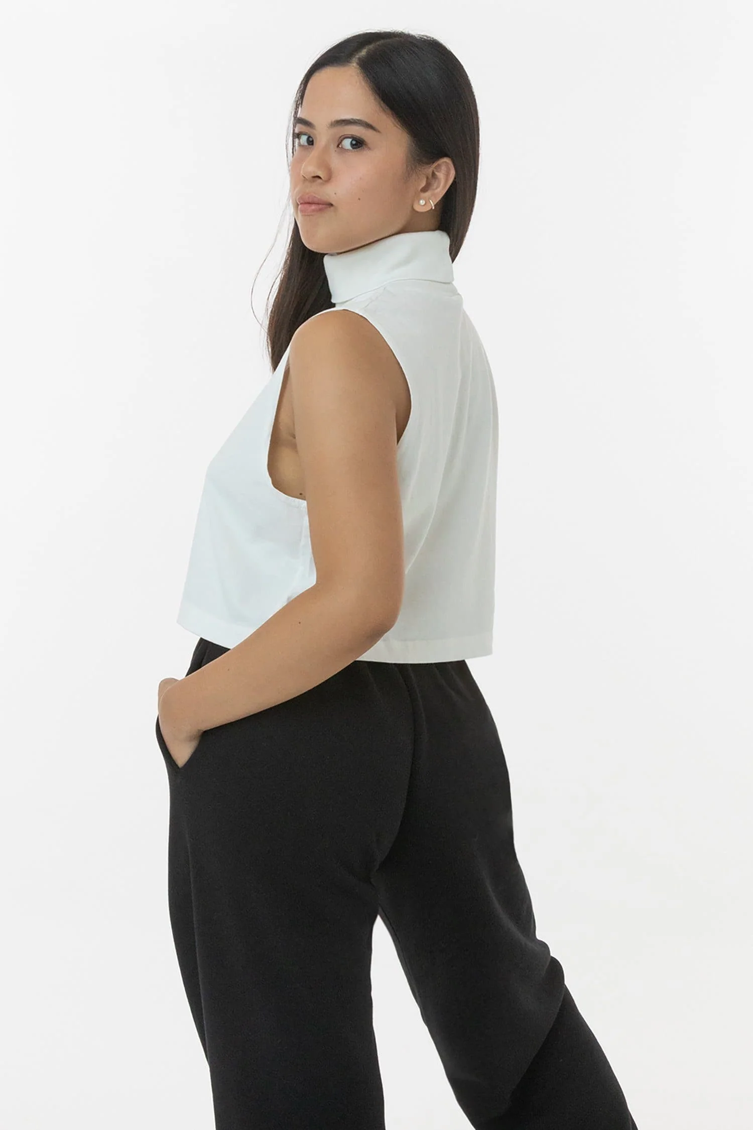 18323GD - Garment Dye Sleeveless Turtleneck Crop Top - Image 4