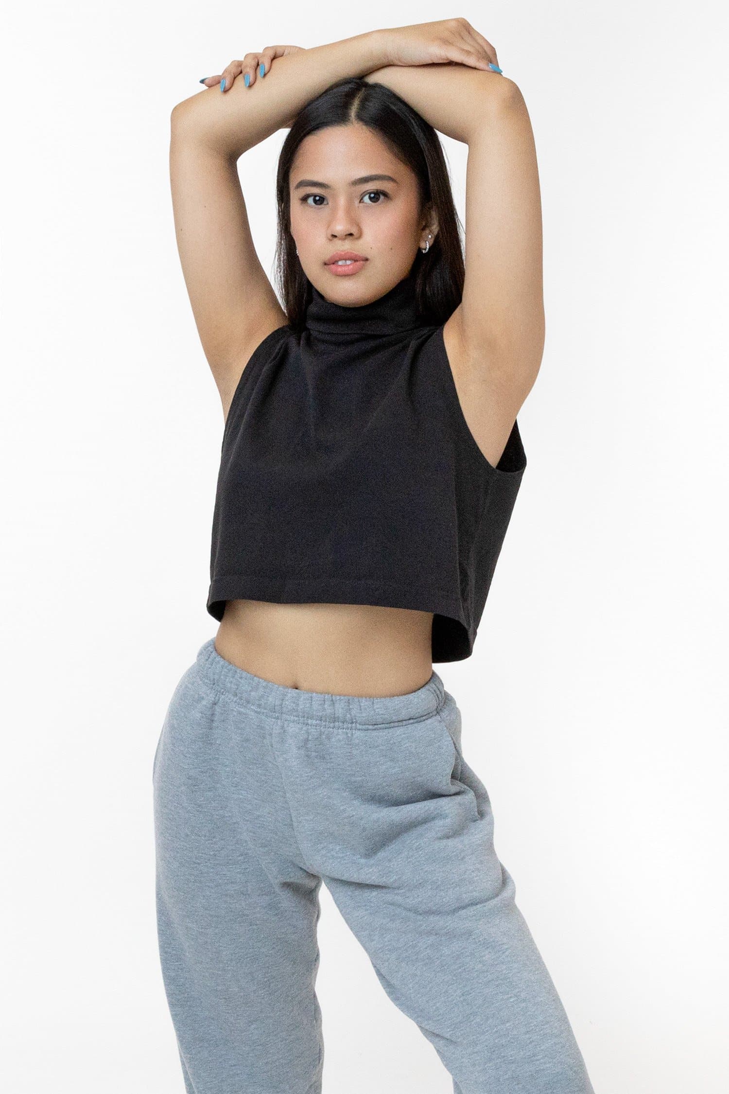 18323GD - Garment Dye Sleeveless Turtleneck Crop Top - Image 5