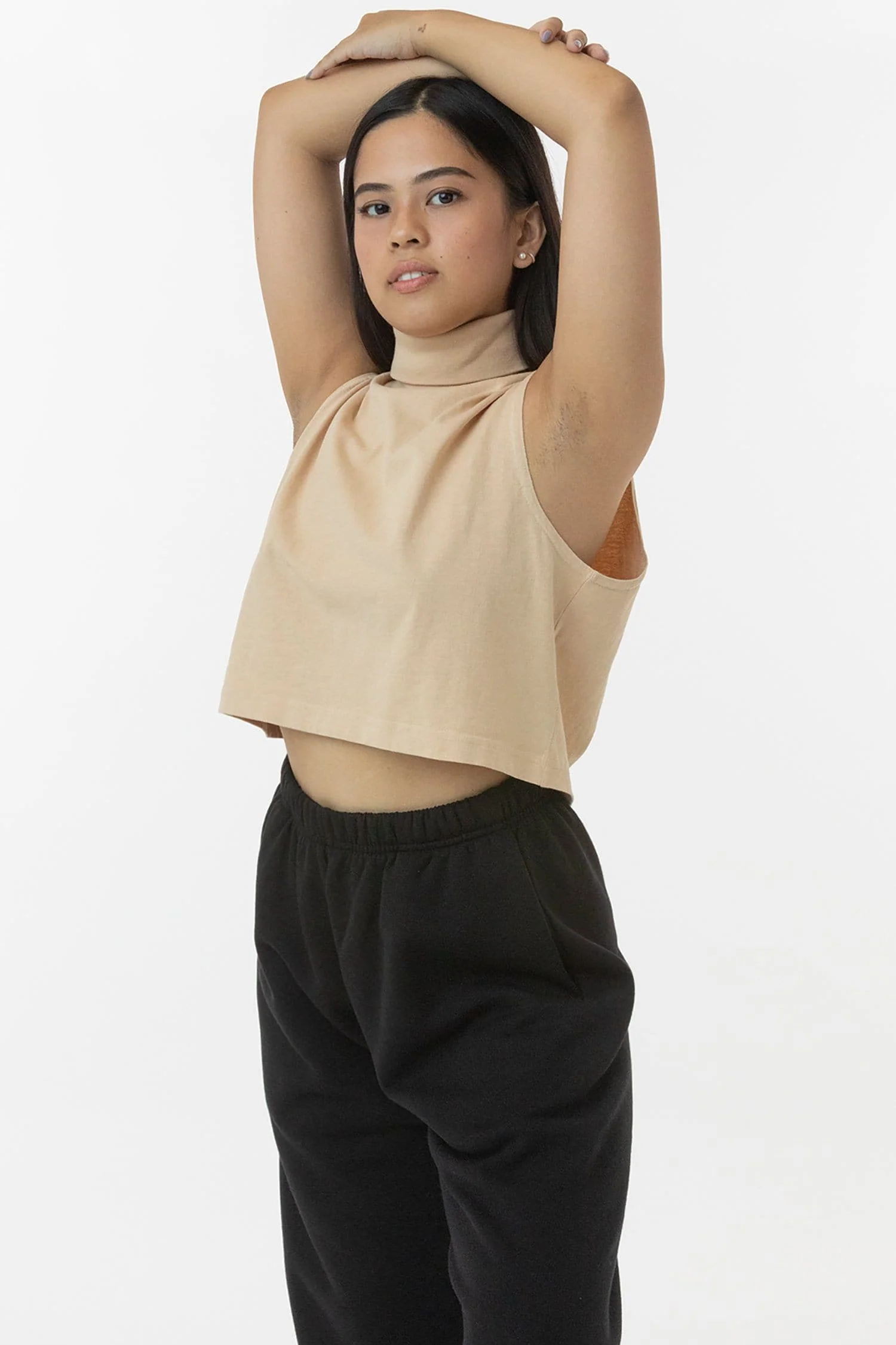 18323GD - Garment Dye Sleeveless Turtleneck Crop Top - Image 6