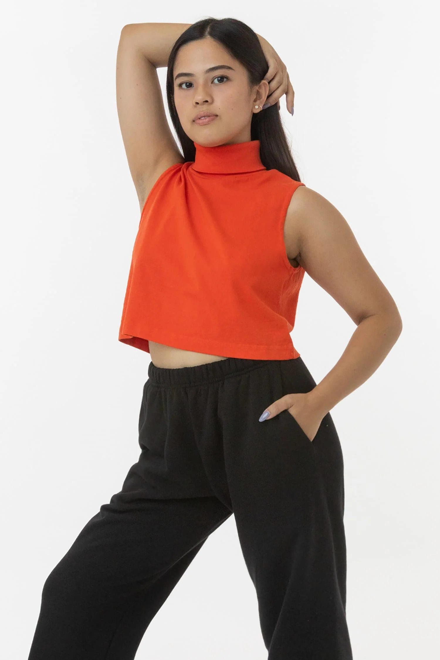 18323GD - Garment Dye Sleeveless Turtleneck Crop Top - Image 8