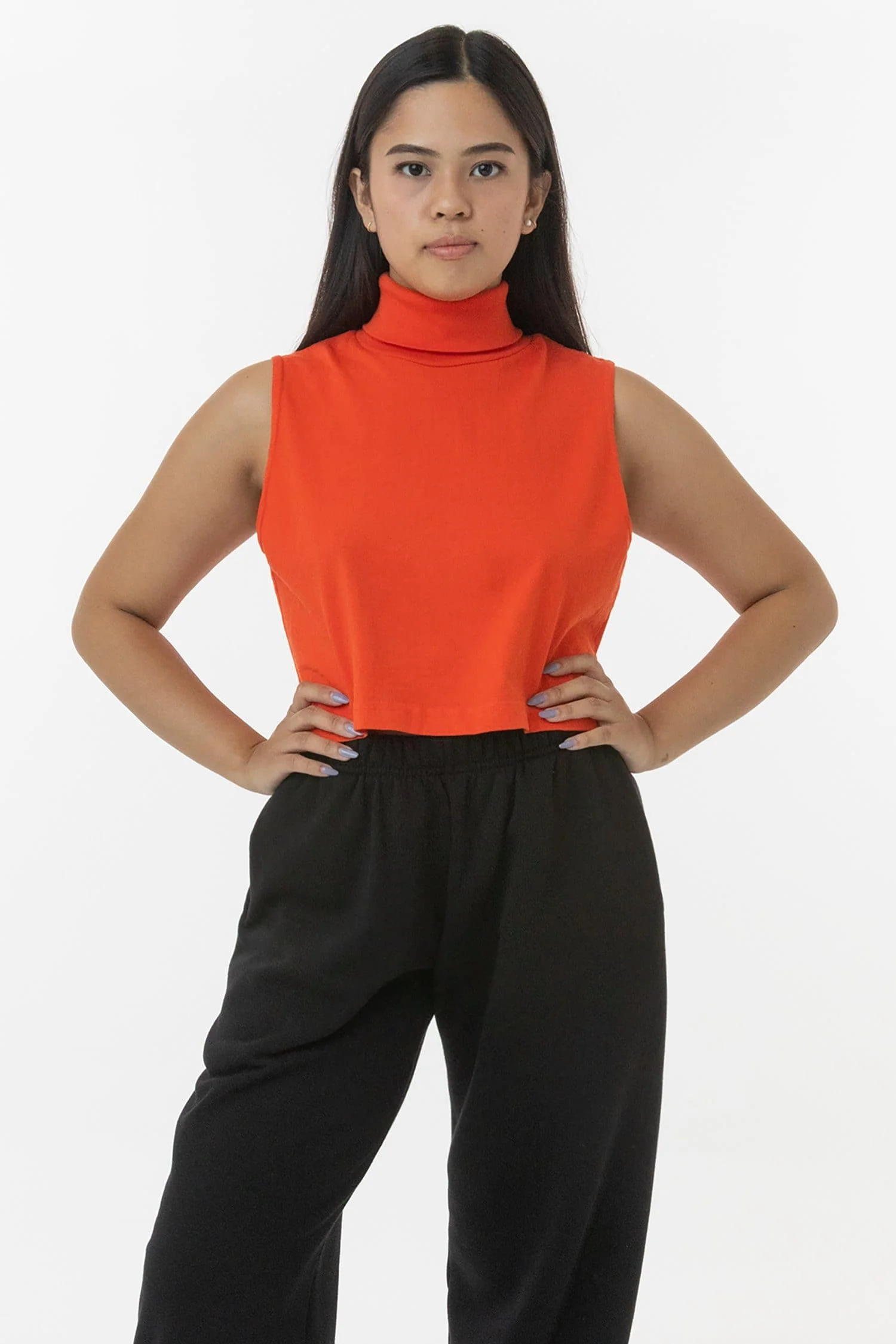 18323GD - Garment Dye Sleeveless Turtleneck Crop Top - Image 9