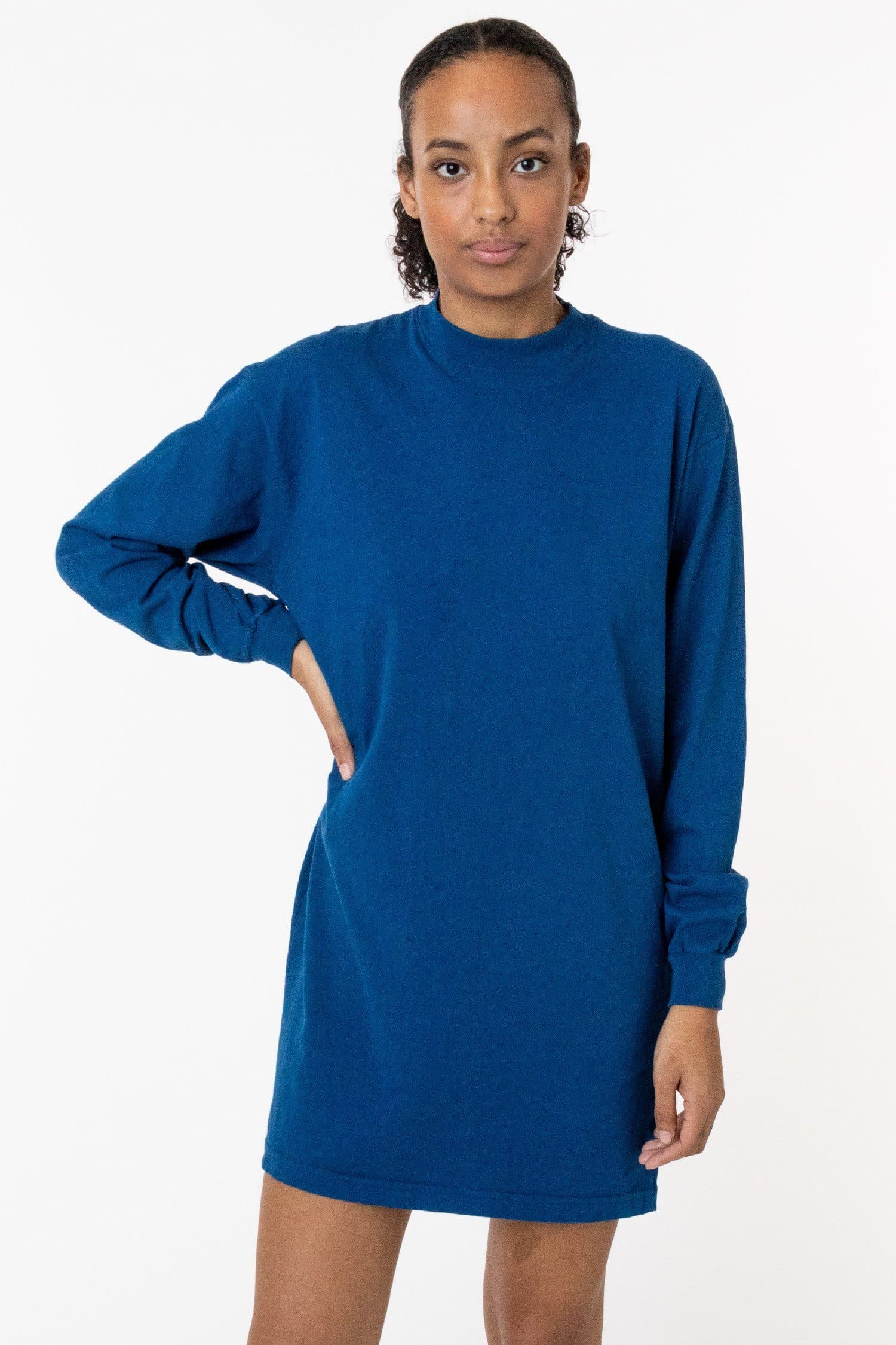 1837GD - Long Sleeve Garment Dye Mockneck Dress - Image 12