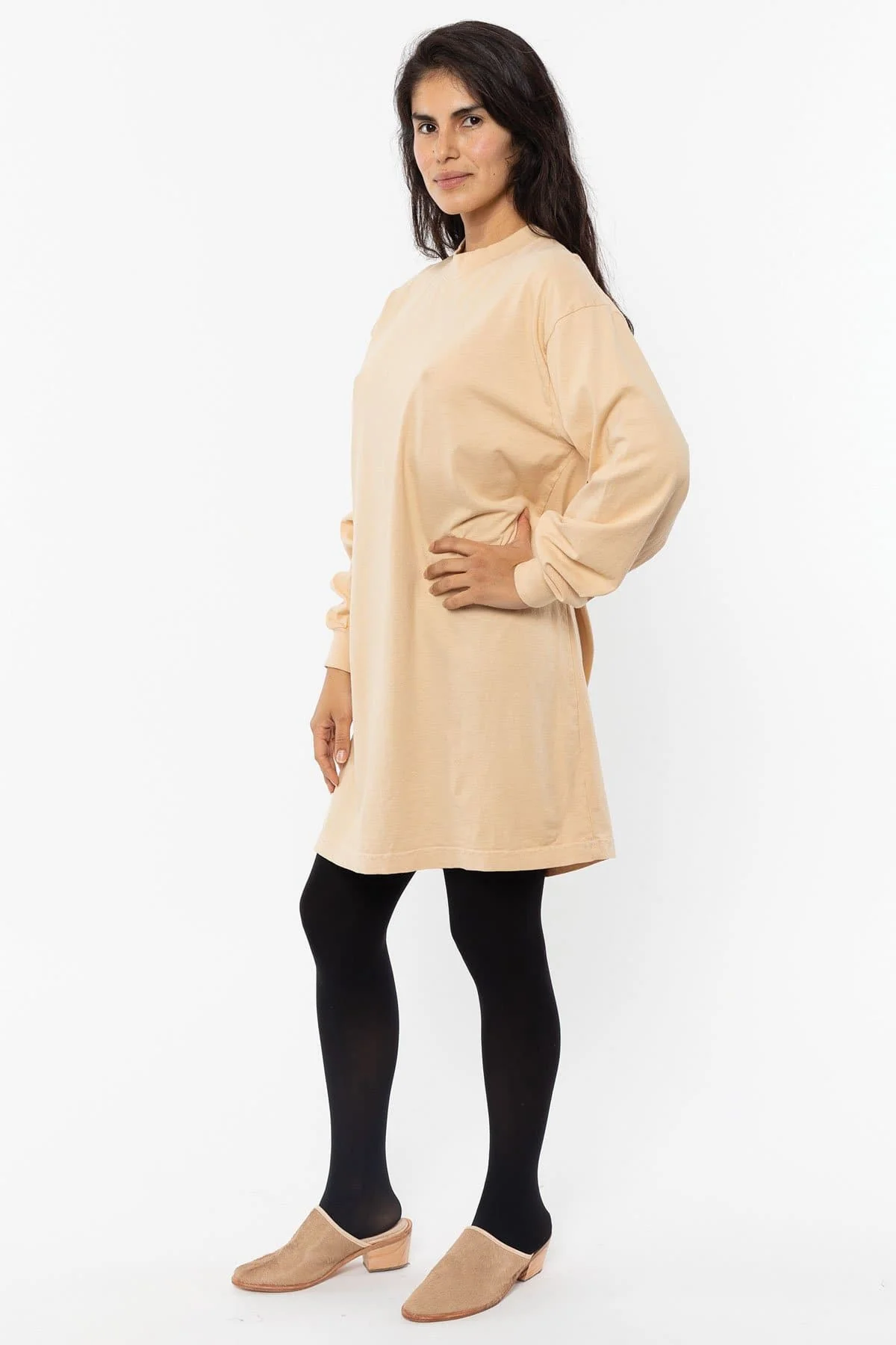1837GD - Long Sleeve Garment Dye Mockneck Dress - Image 18