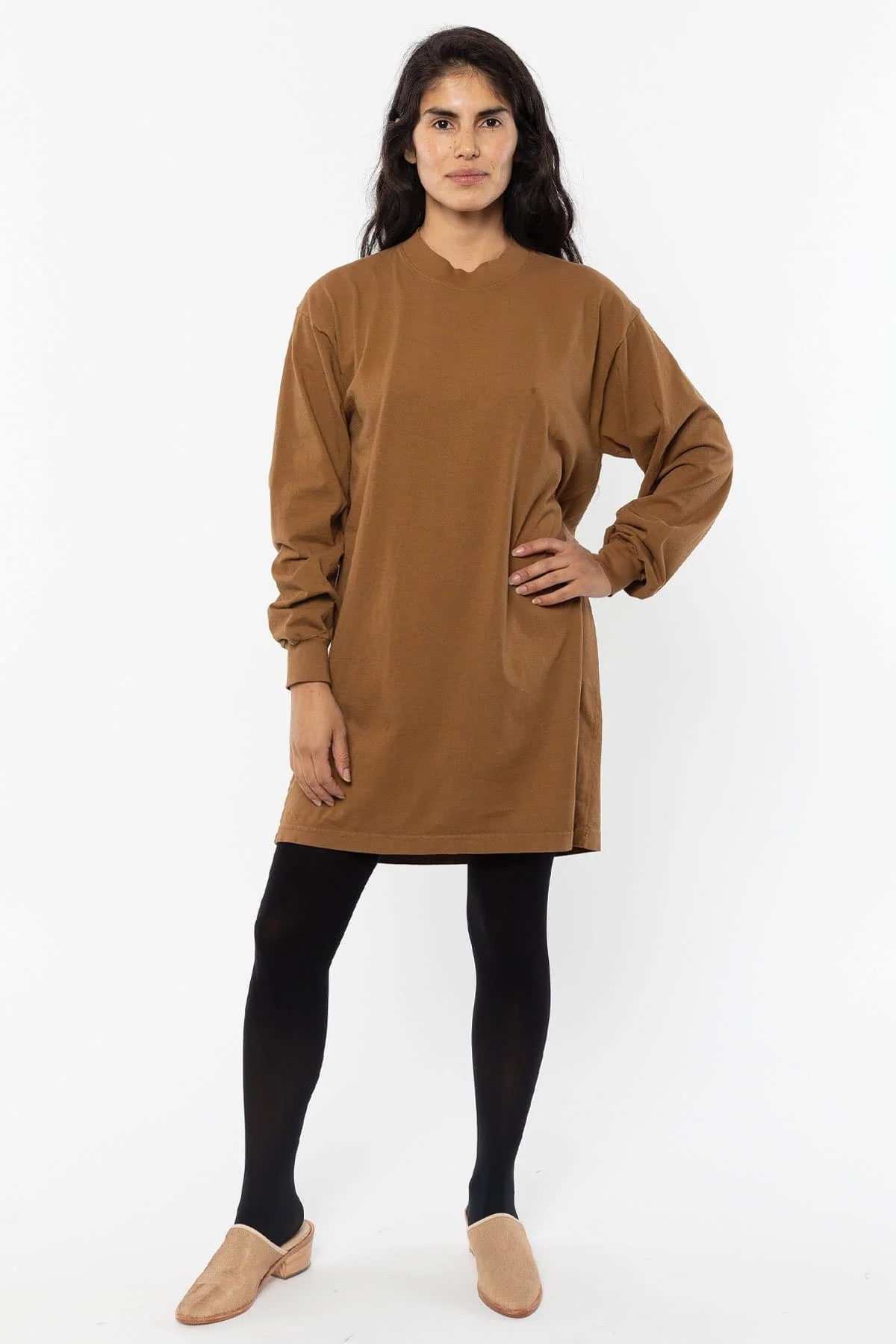 1837GD - Long Sleeve Garment Dye Mockneck Dress - Image 19